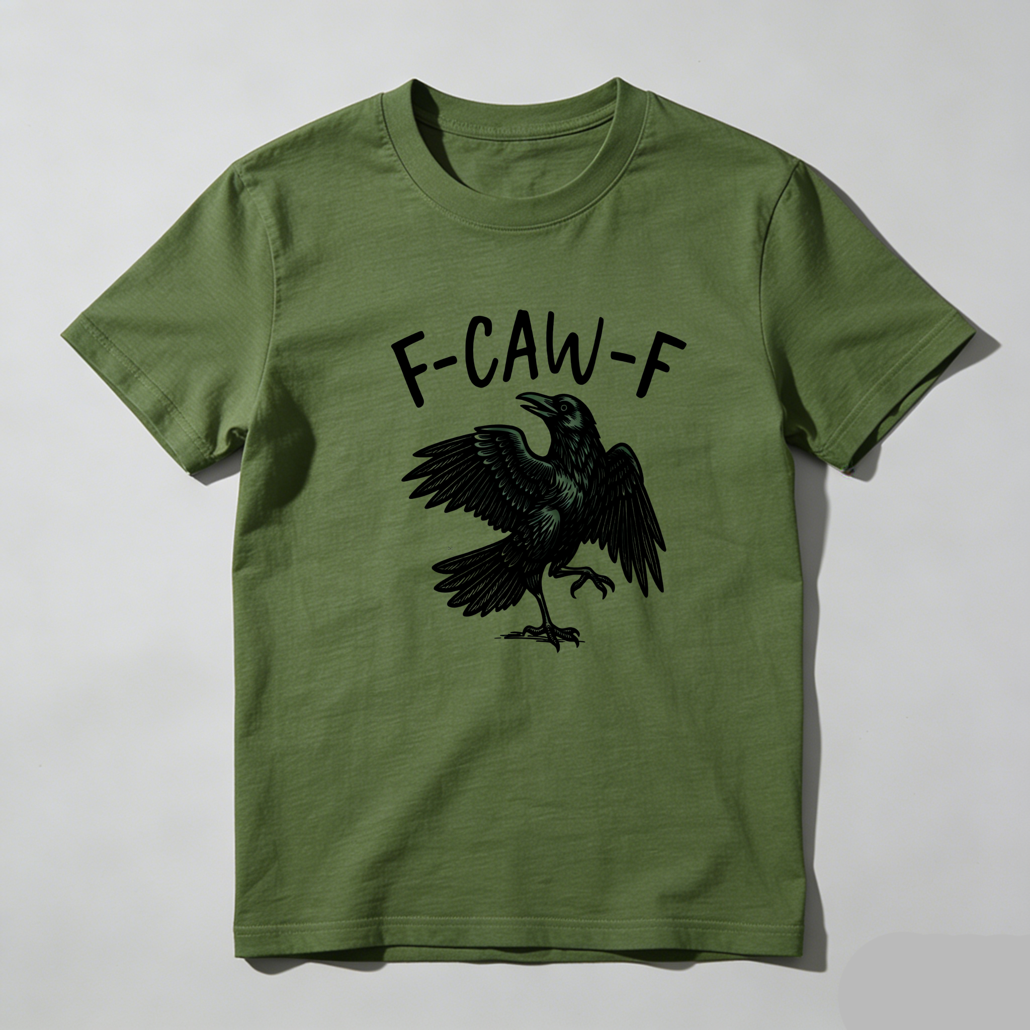 TEECURENT F Caw F Bird Graphic Pure Cotton Short Sleeve T Shirt-TeeCurent