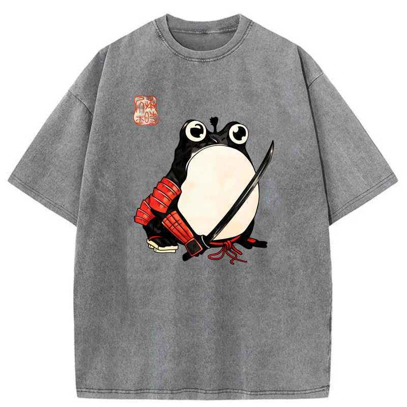 Frog Samurai With Sword And Red Armor tshirt 100% cotton
