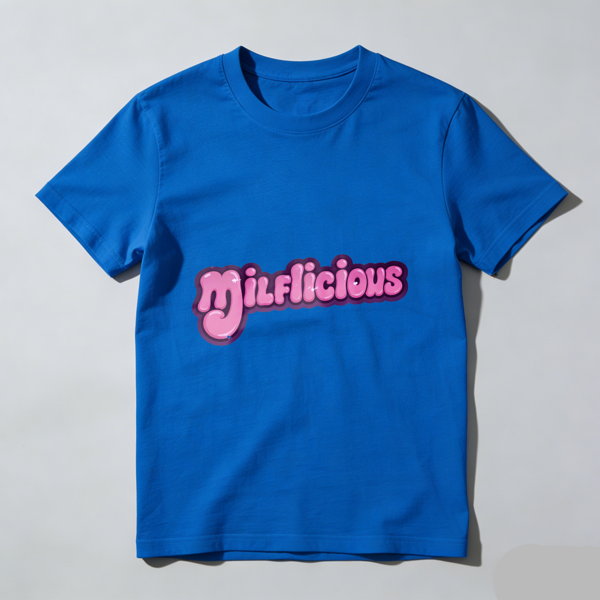 TEECURENT Milklicious Pink Text Design Black T Shirt For Women And Men Fashion Casual Wear WOMEN