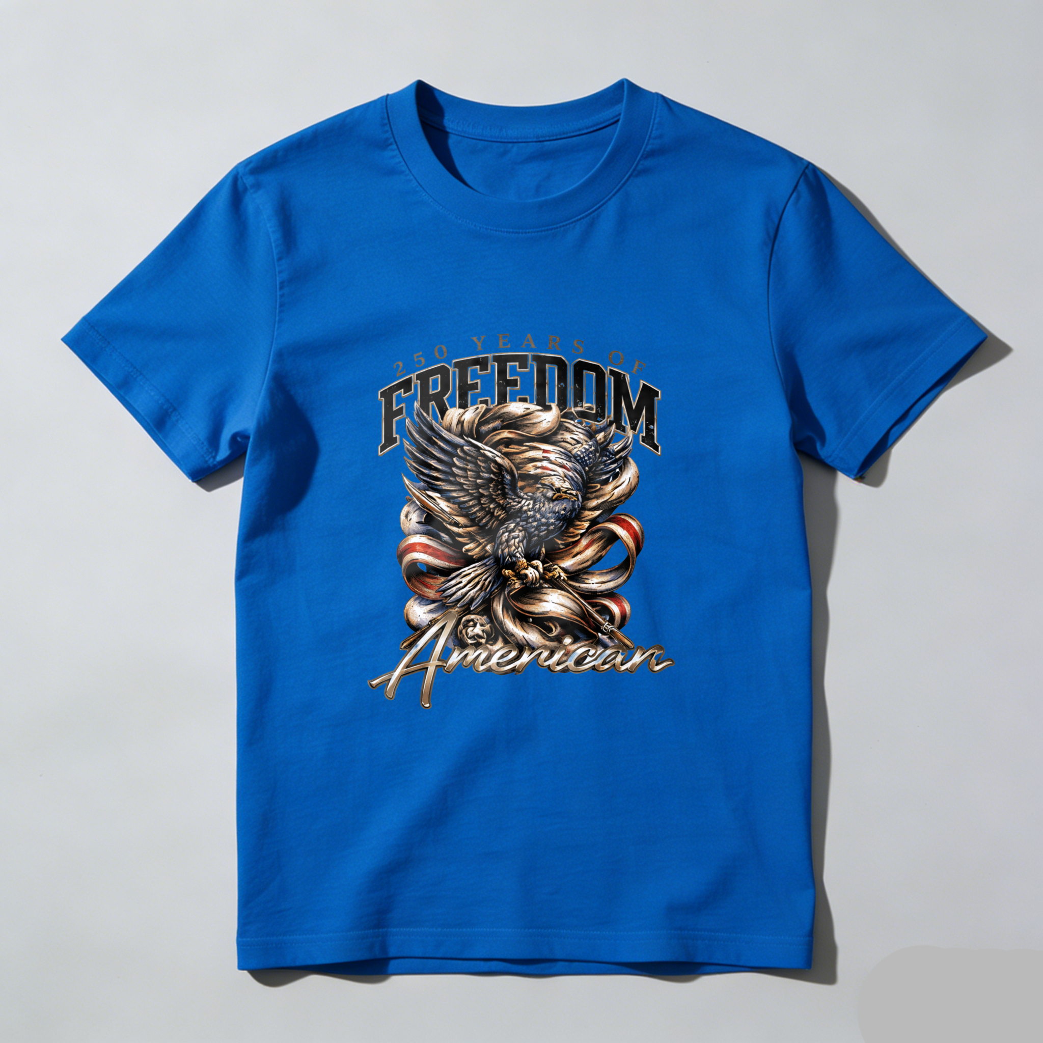 American Eagle Freedom 250 Years Patriotic T Shirt Men Women Black Cotton Graphic Tee Independence Day Celebration Apparel