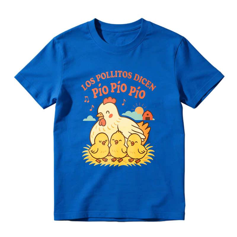 Chicken And Chicks With Los Pollitos Dicen Pio Pio Pio Text Unisex Classic T-shirt