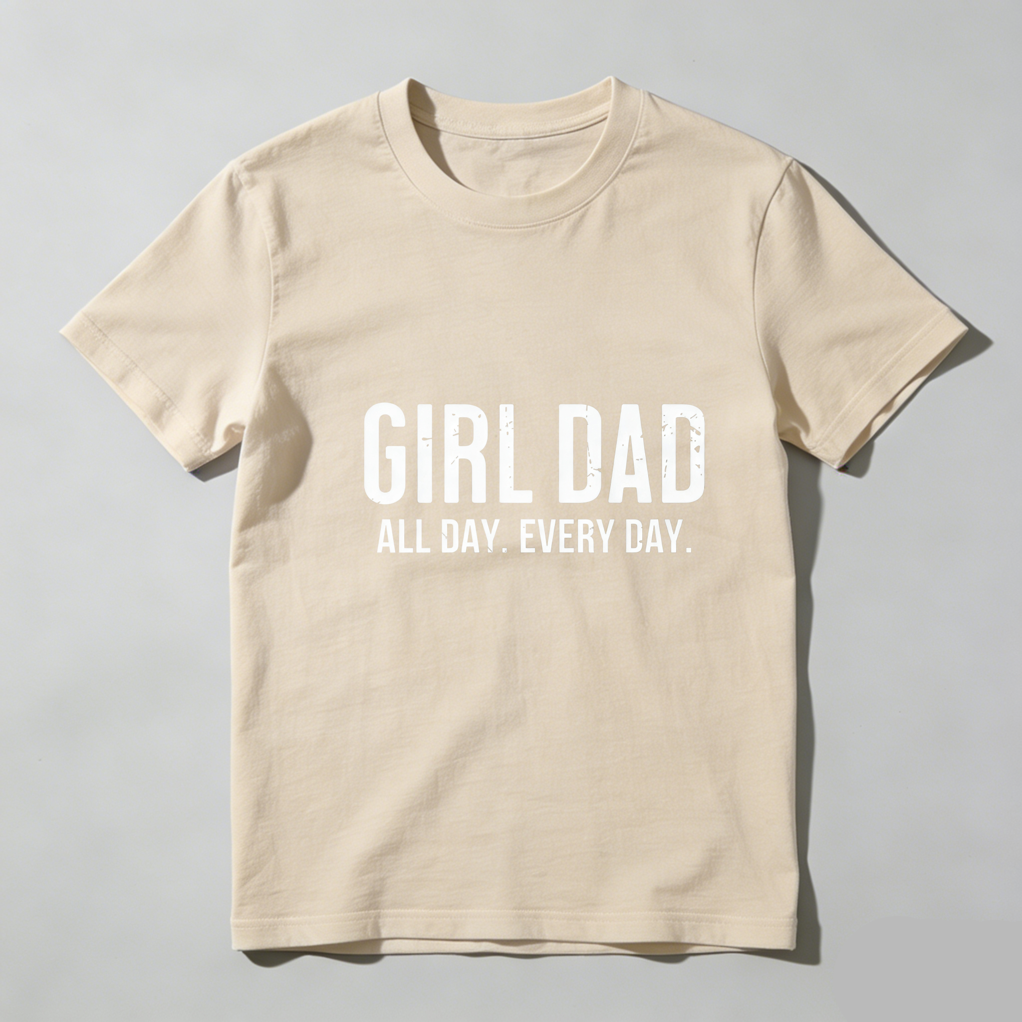 TEECURENT Girl Dad All Day Every Day Pure Cotton Short Sleeve T-Shirt-TeeCurent