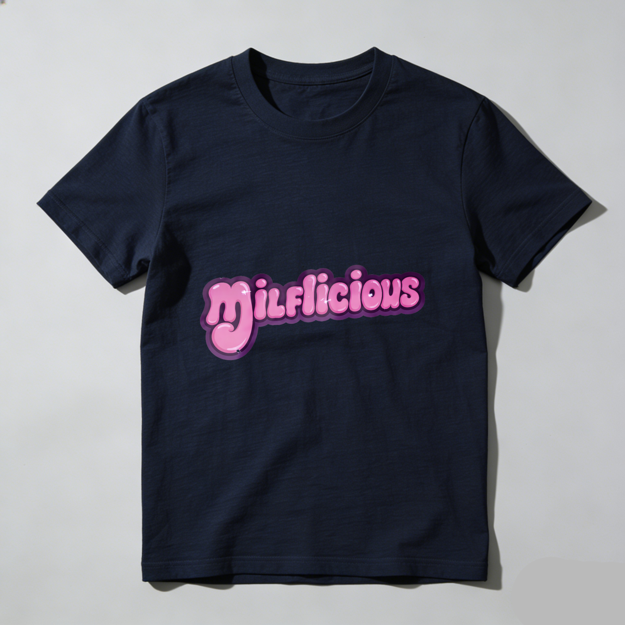 TEECURENT Milklicious Pink Text Design Black T Shirt For Women And Men Fashion Casual Wear WOMEN