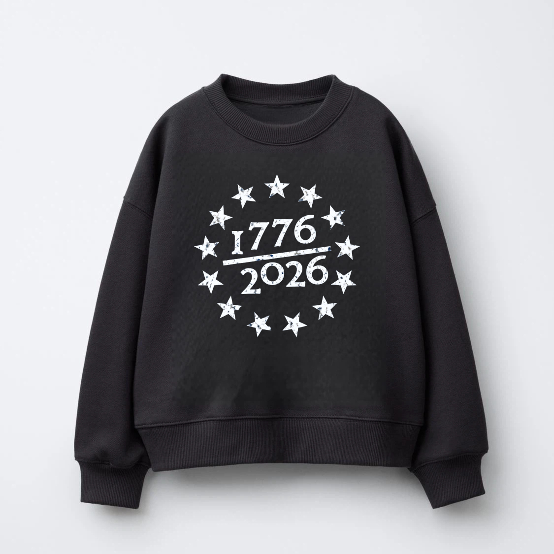 Black Sweatshirt 1776 2026 Stars American Independence Day Celebration Graphic Crewneck Pullover Unisex Casual Wear