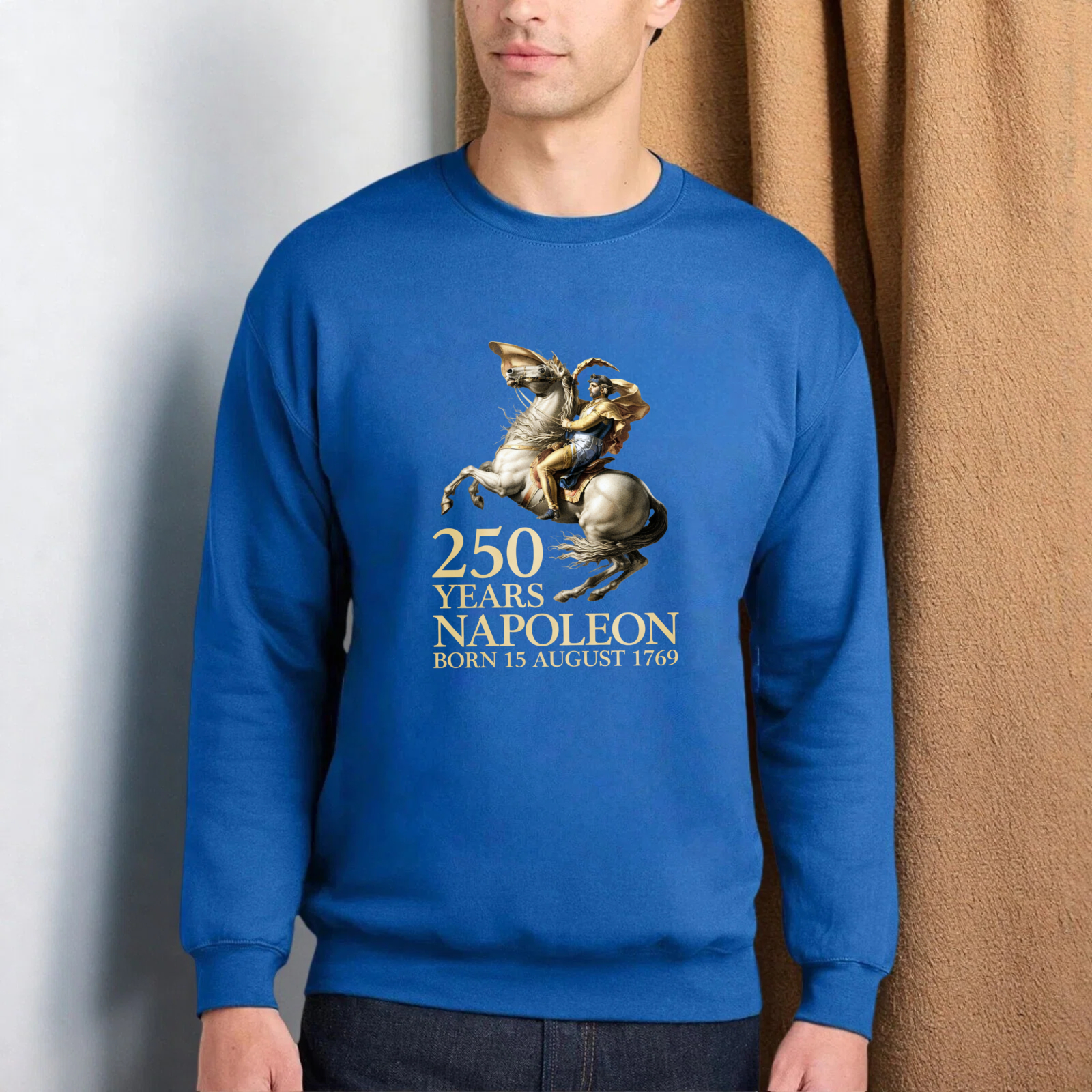 250 Years Napoleon Born 15 August 1769 Historical Figure Commemorative Sweatshirt Black Unisex Crewneck Pullover Long Sleeve Top