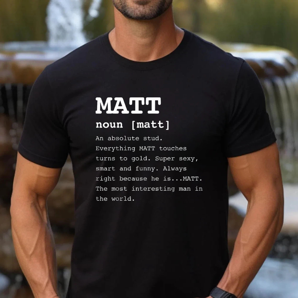 TEECURENT T-SHIRT  Matt Noun Definition Print T Shirt