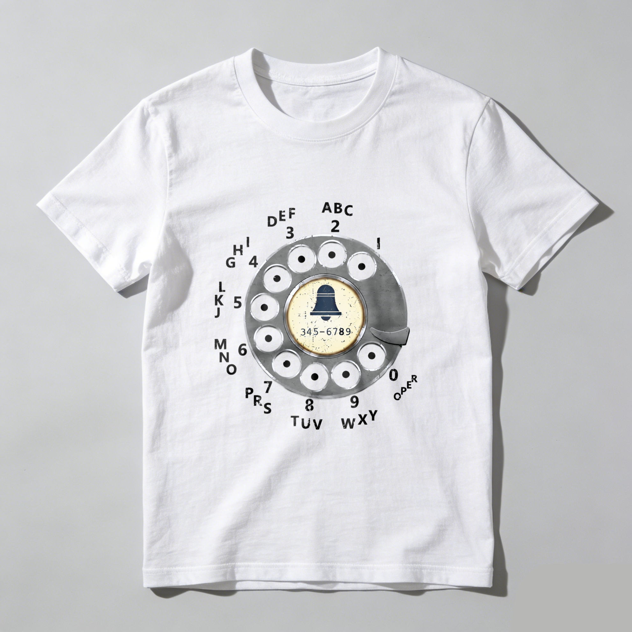Retro Rotary Phone Dial Design T-Shirt Made In Usa Classic Vintage Telephone Graphic Black Cotton Shirt Unisex Casual Wear