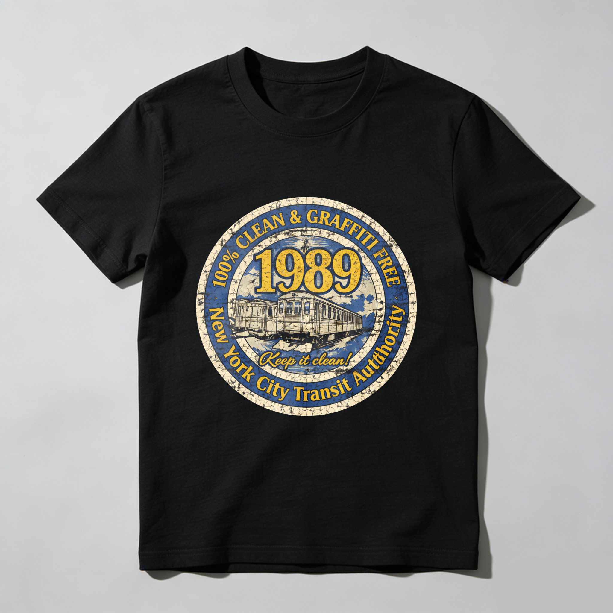 New York City Transit Authority 1989 Clean And Graffiti Free Subway Train T-Shirt