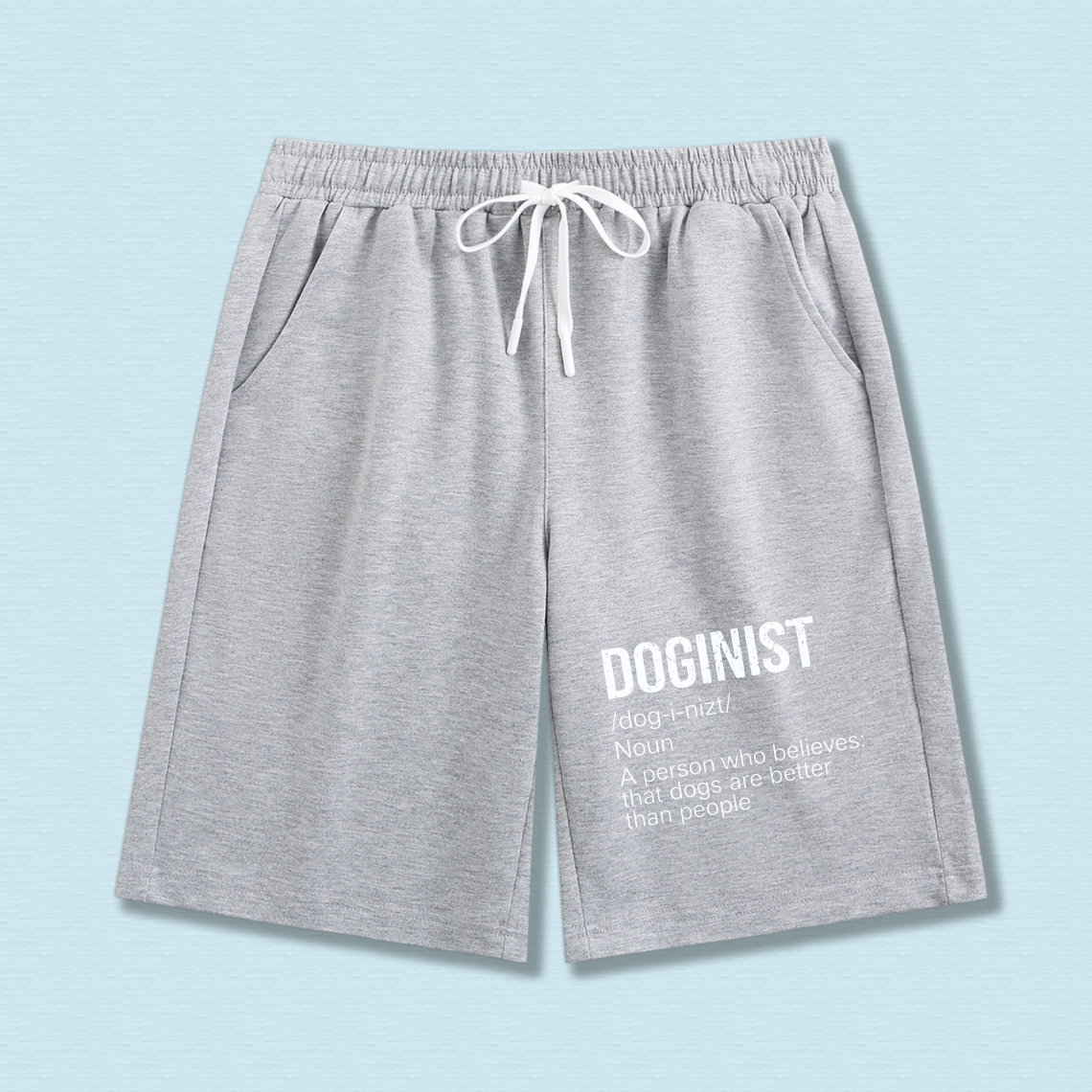 TEECURENT Doginist Definition Shorts For Dog Lovers Black Sweat Shorts With Dog Lover Quote And Dictionary Style Design Comfortable Drawstring Pants For Men Women Unisex Casual Wear