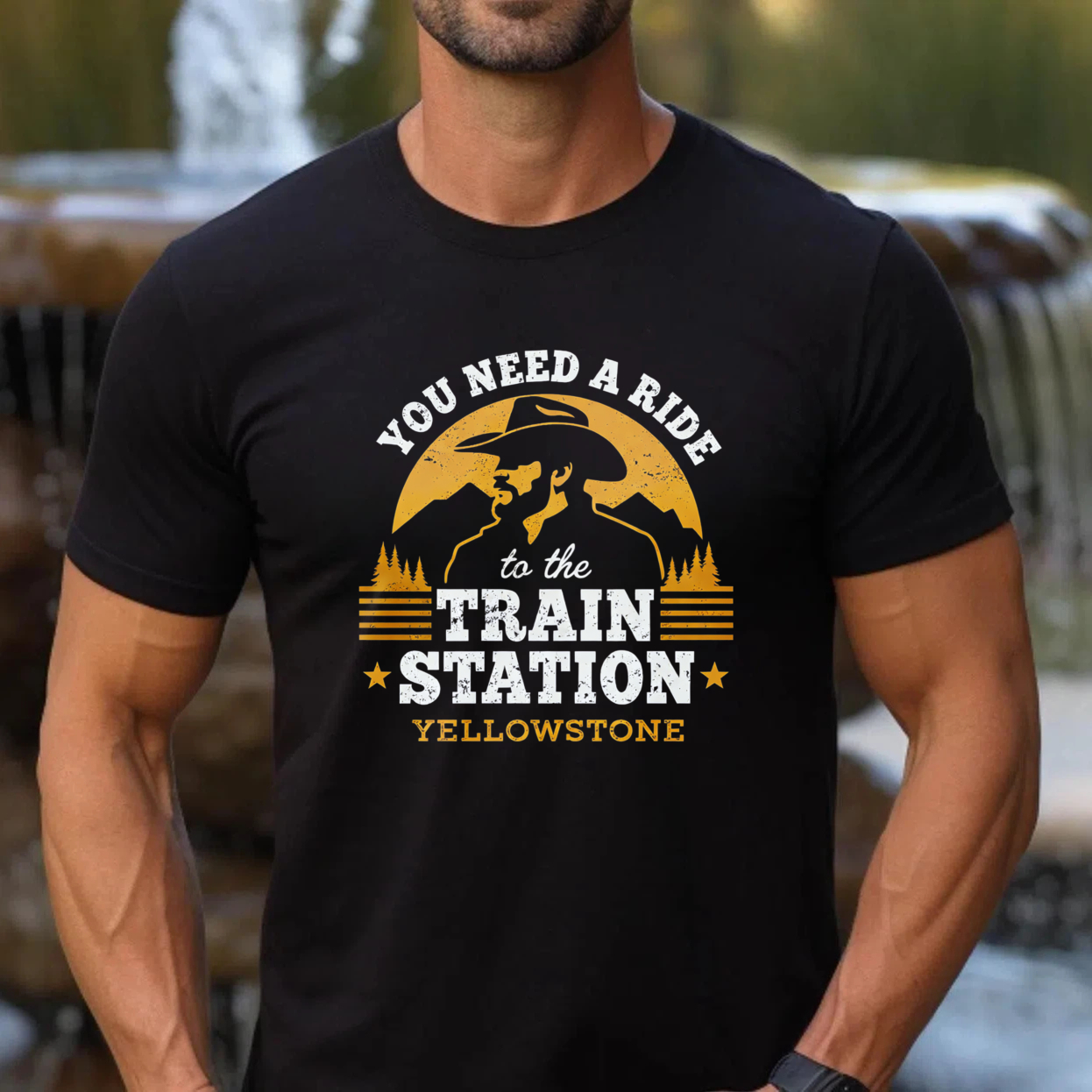 TEECURENT You Need A Ride To The Train Station Yellowstone T Shirt