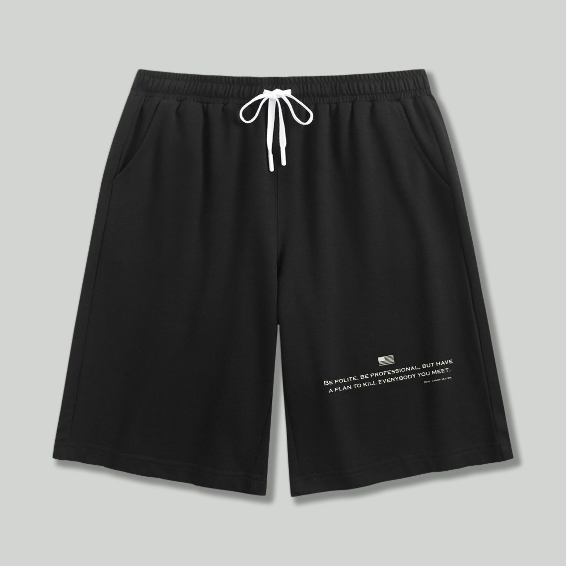 Inspirational Quote Text Graphic Print Casual Sports Shorts