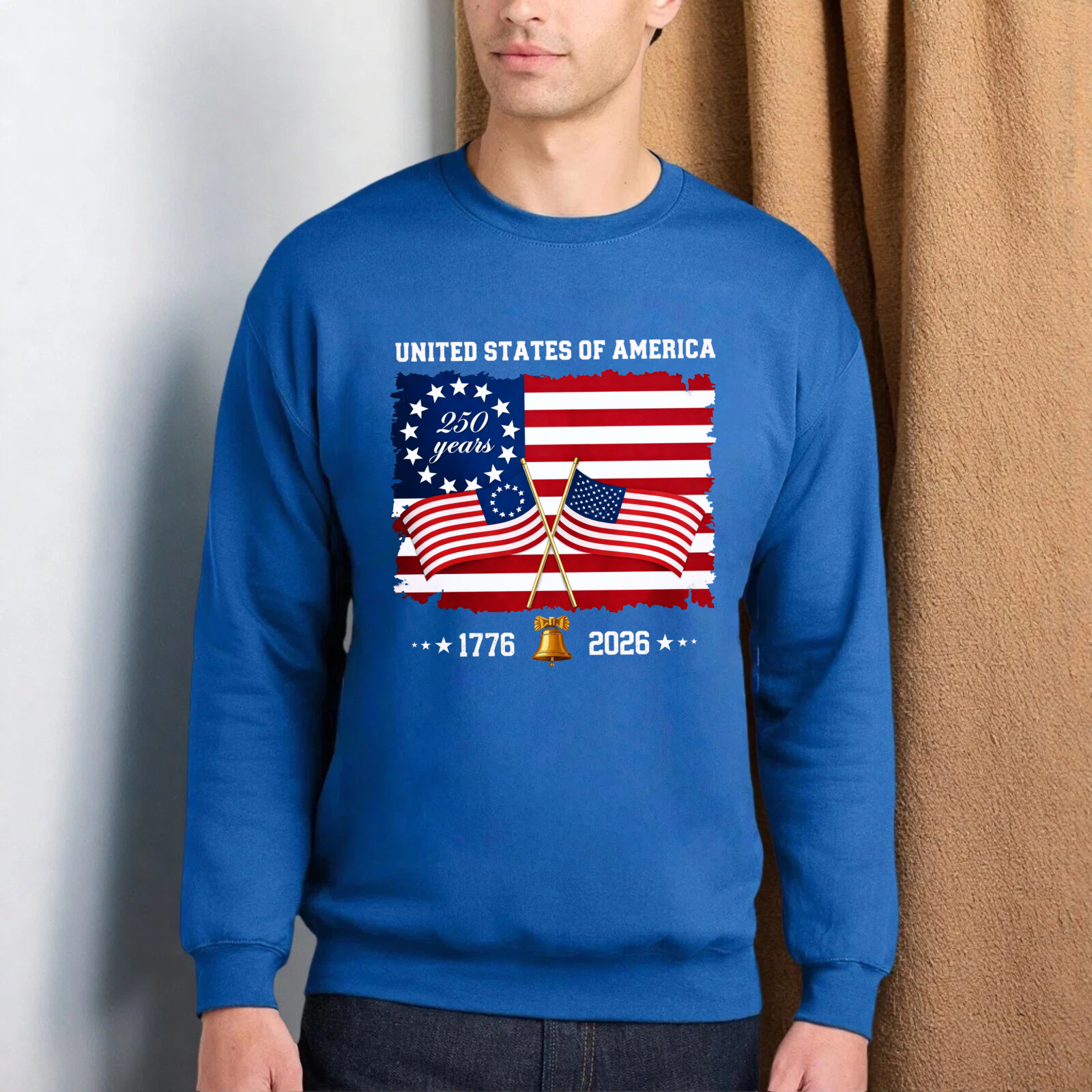 United States Of America 250 Years 1776 2026 Independence Day Flag Sweatshirt