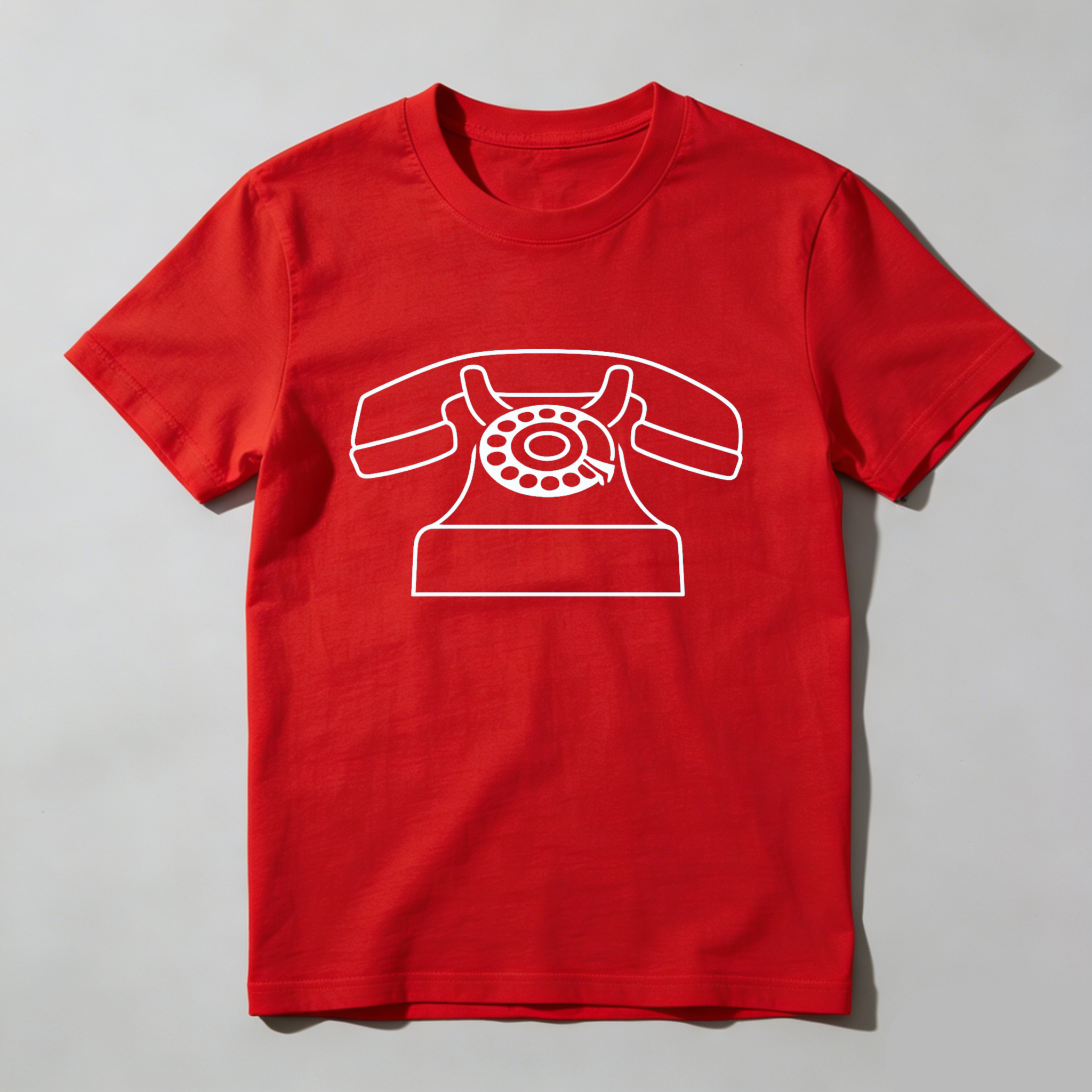 Retro Telephone Graphic T Shirt Made In Usa Black Unisex Casual Top Vintage Phone Design Men Women Apparel