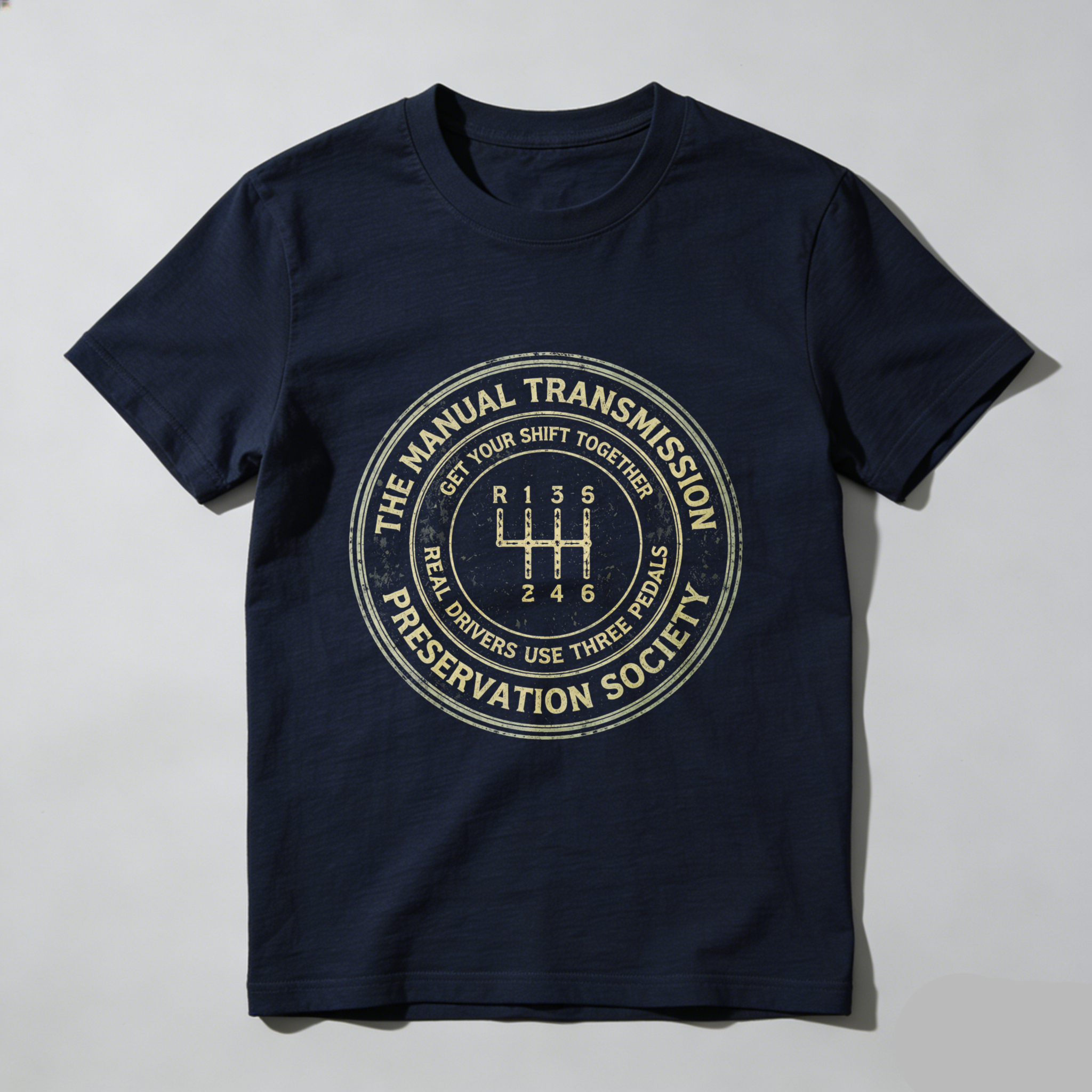 The Manual Transmission Preservation Society T-Shirt Real Drivers Use Three Pedals Get Your Shift Together Car Enthusiast Gift