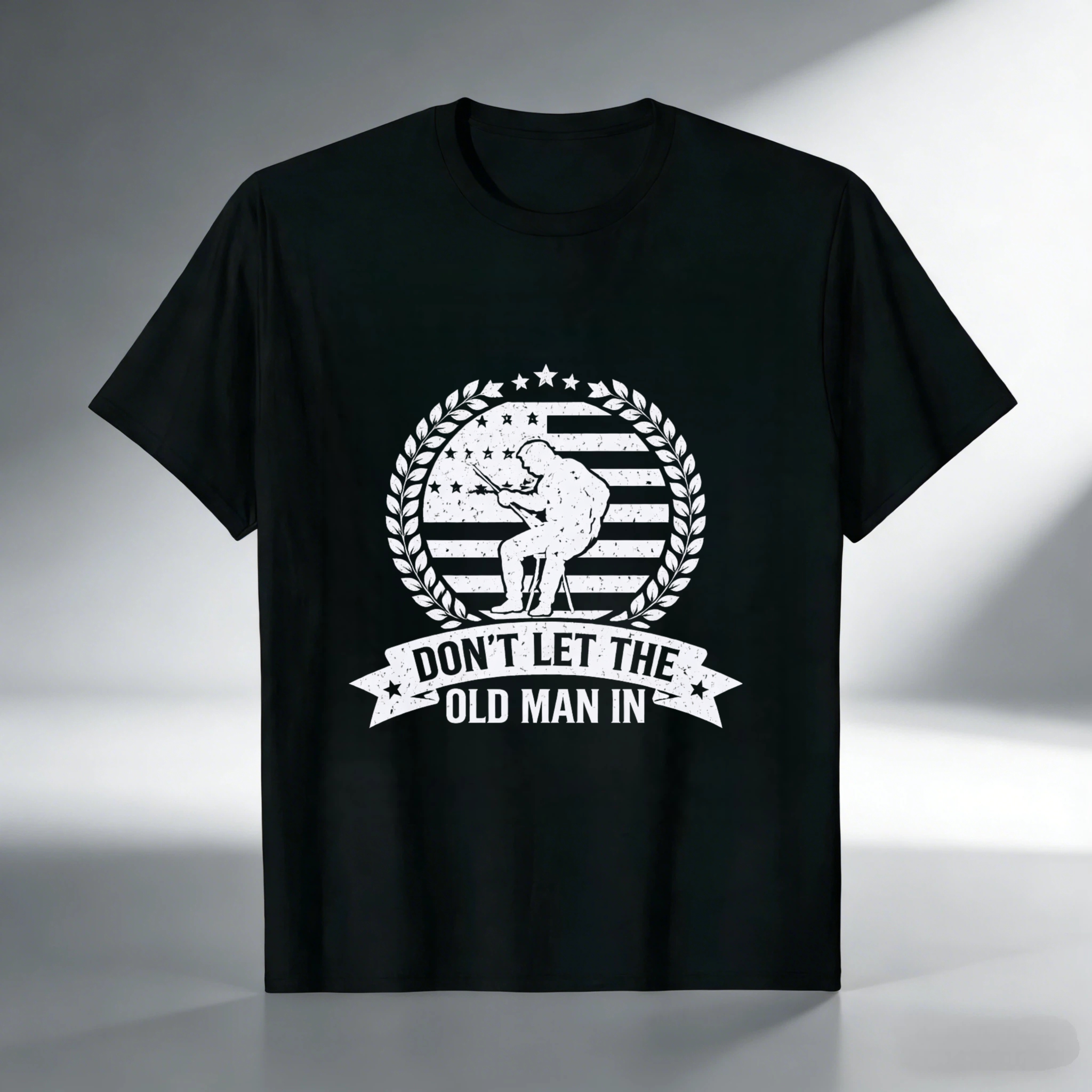 TEECURENT Don't Let The Old Man In T-Shirt Gym Motivation Fitness Shirt Workout Apparel For Men And Women