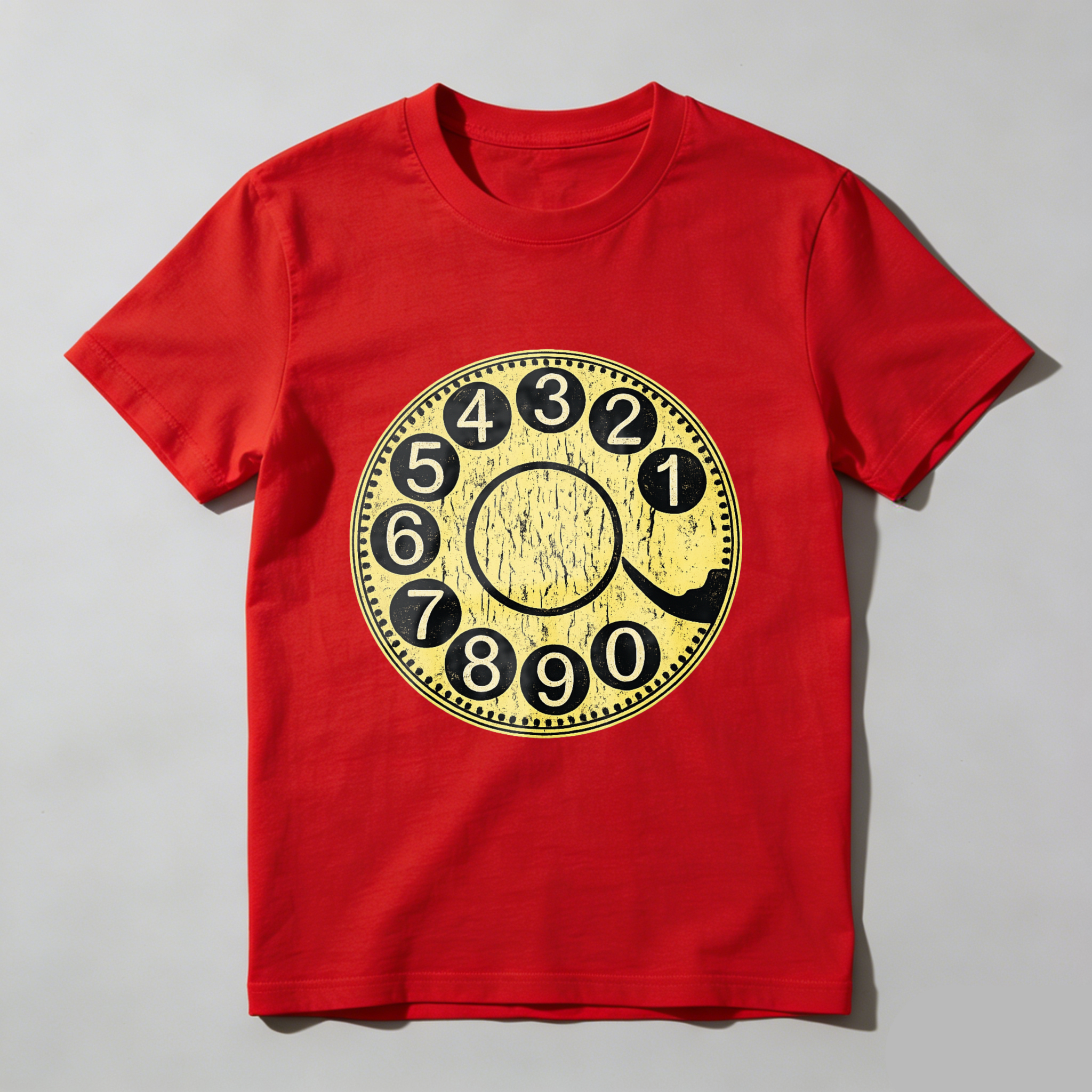Vintage Rotary Dial Phone T-Shirt Made In Usa Retro Telephone Design Black Cotton Shirt Unisex Classic Style Gift For Tech Enthusiasts