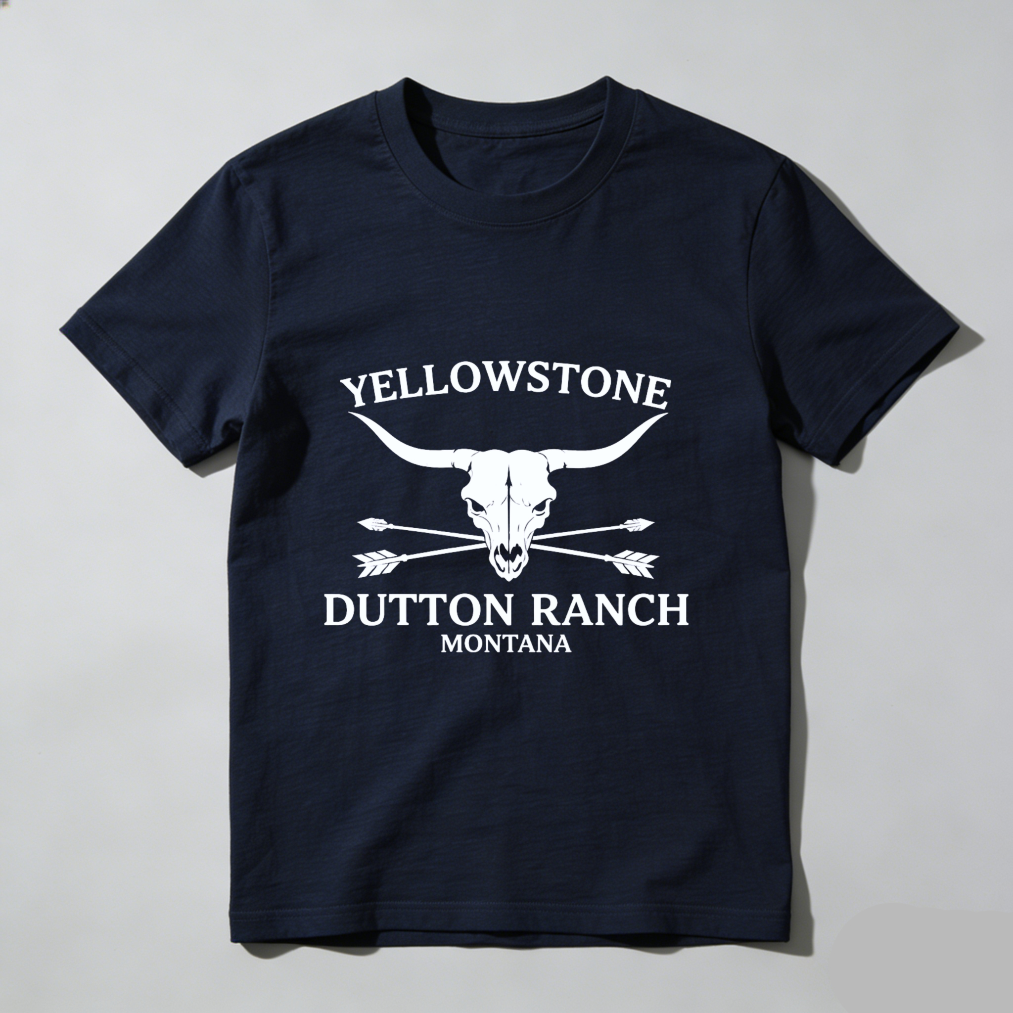 TEECURENT Yellowstone Dutton Ranch Montana Cow Skull T Shirt Black Men Women Western Cowboy Outfit Gift For Fans Of The Tv Show