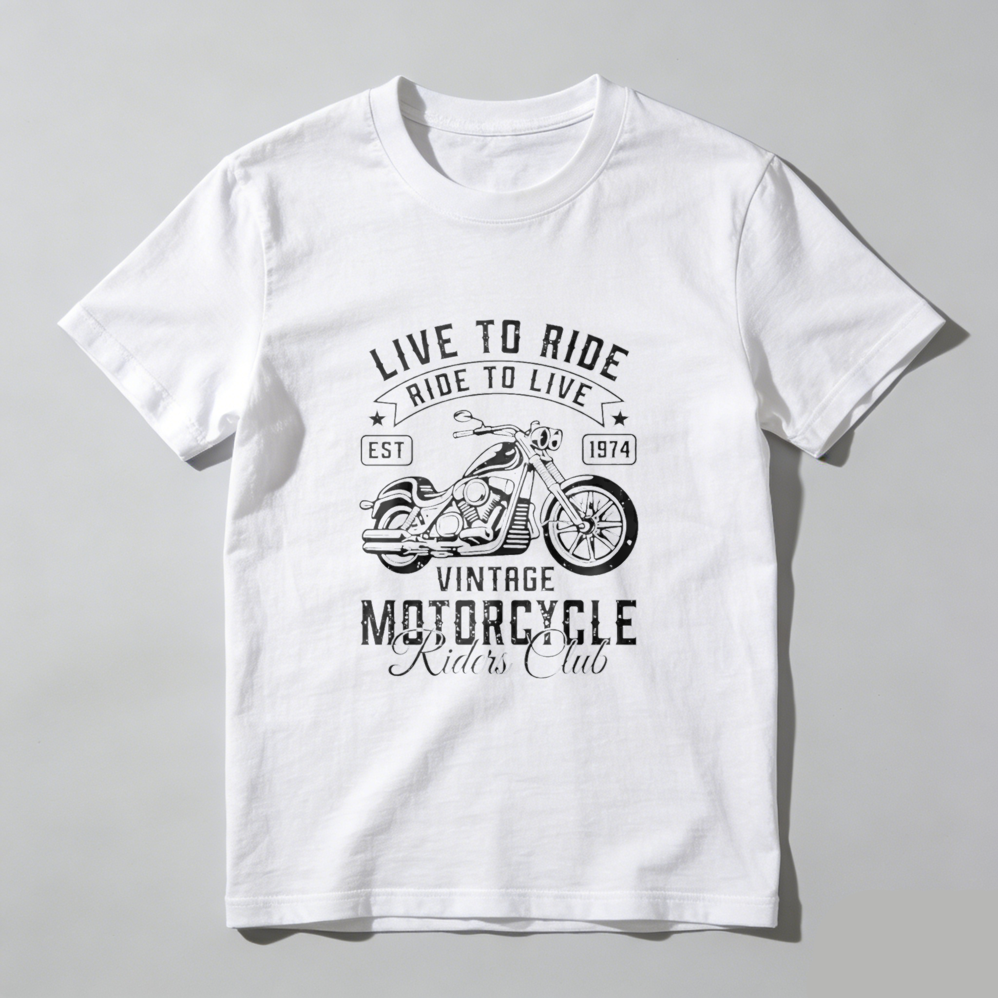 Live To Ride Ride To Live Vintage Motorcycle Riders Club Est 1974 T Shirt
