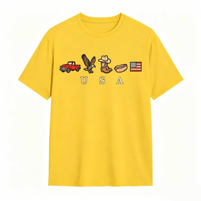 USA Icons Comfort Colors 4th Of July Graphic Tee