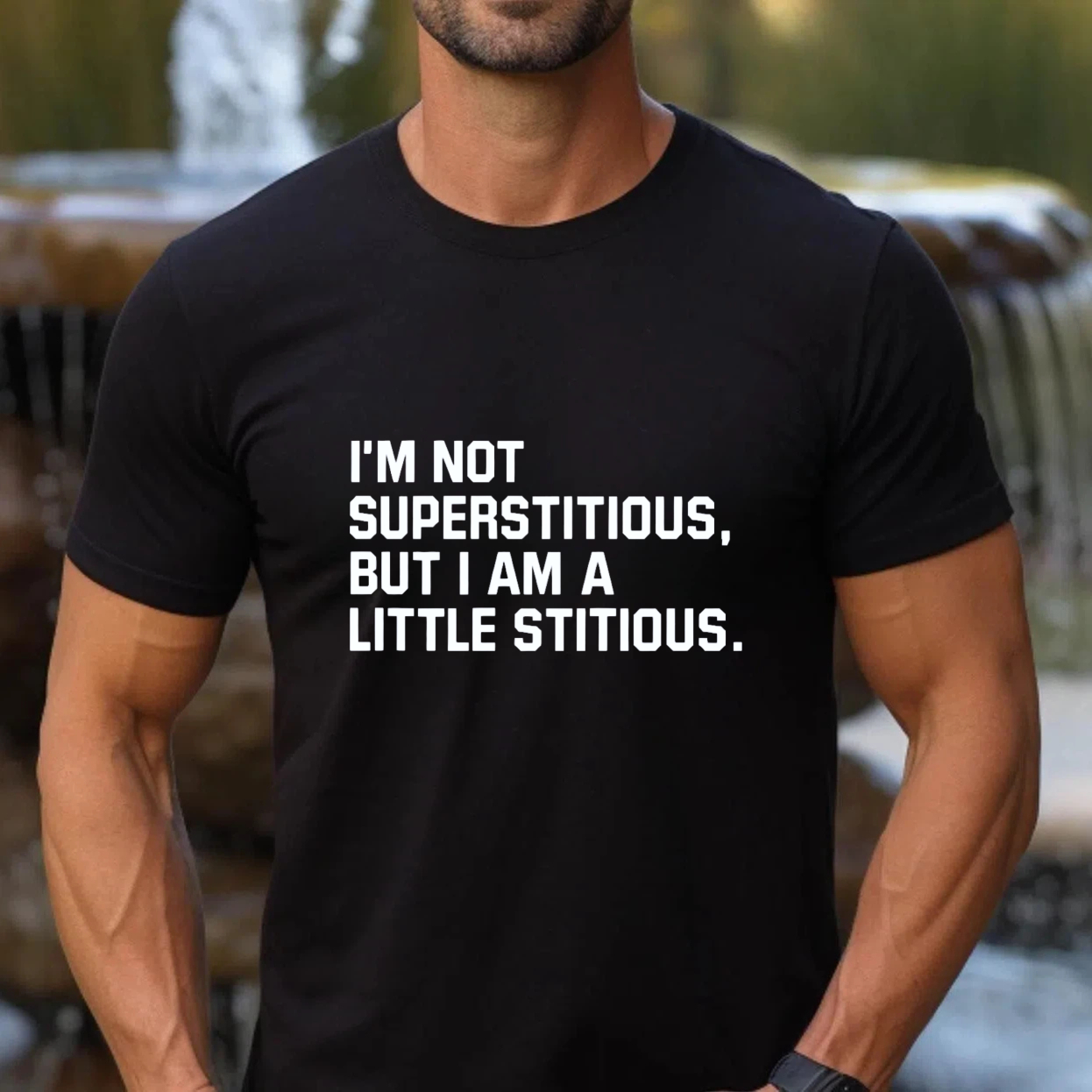 TEECURENT I Am Not Superstitious But I Am A Little Stitious T Shirt