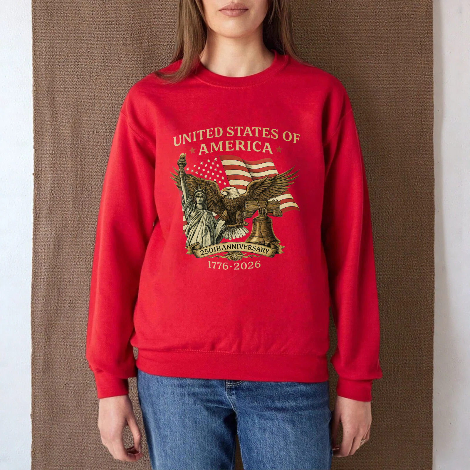 United States Of America 250th Anniversary 1776 2026 Eagle And Liberty Bell Sweatshirt