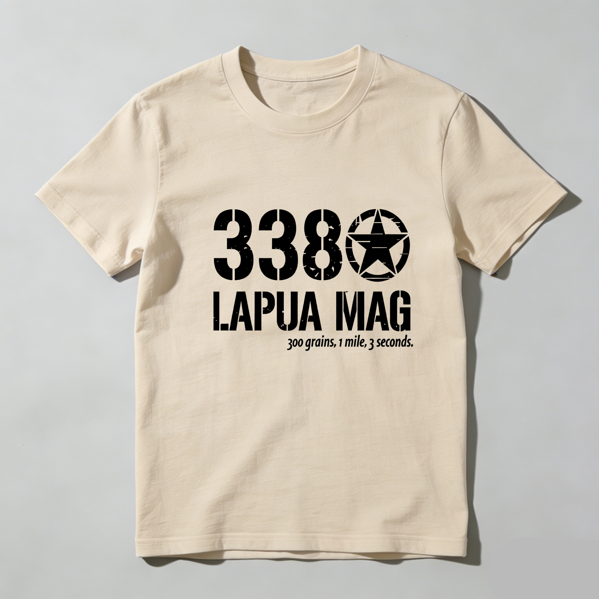 TEECURENT 338 Lapua Mag Bullet Design Pure Cotton Short Sleeve T Shirt-TeeCurent