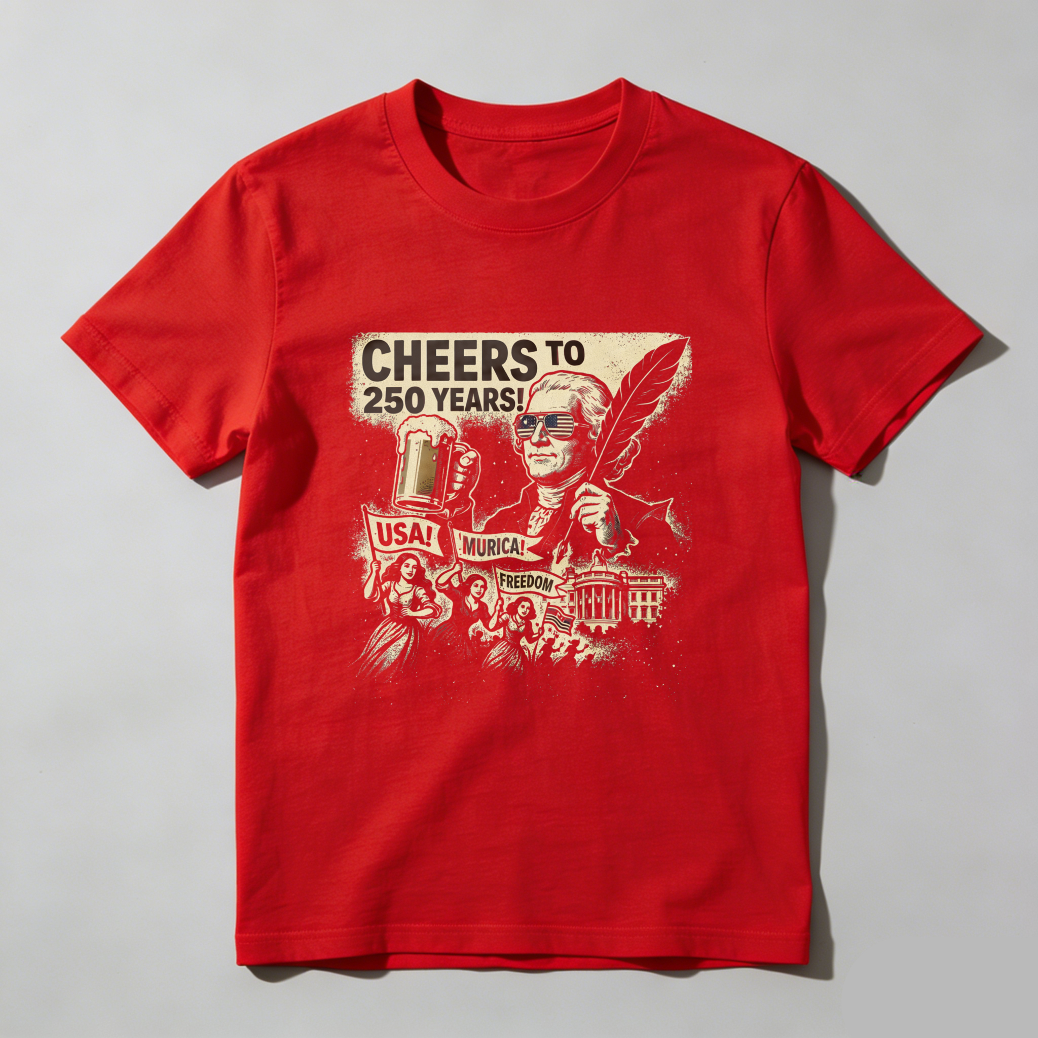 Cheers To 250 Years Usa Musical Presidential T-Shirt