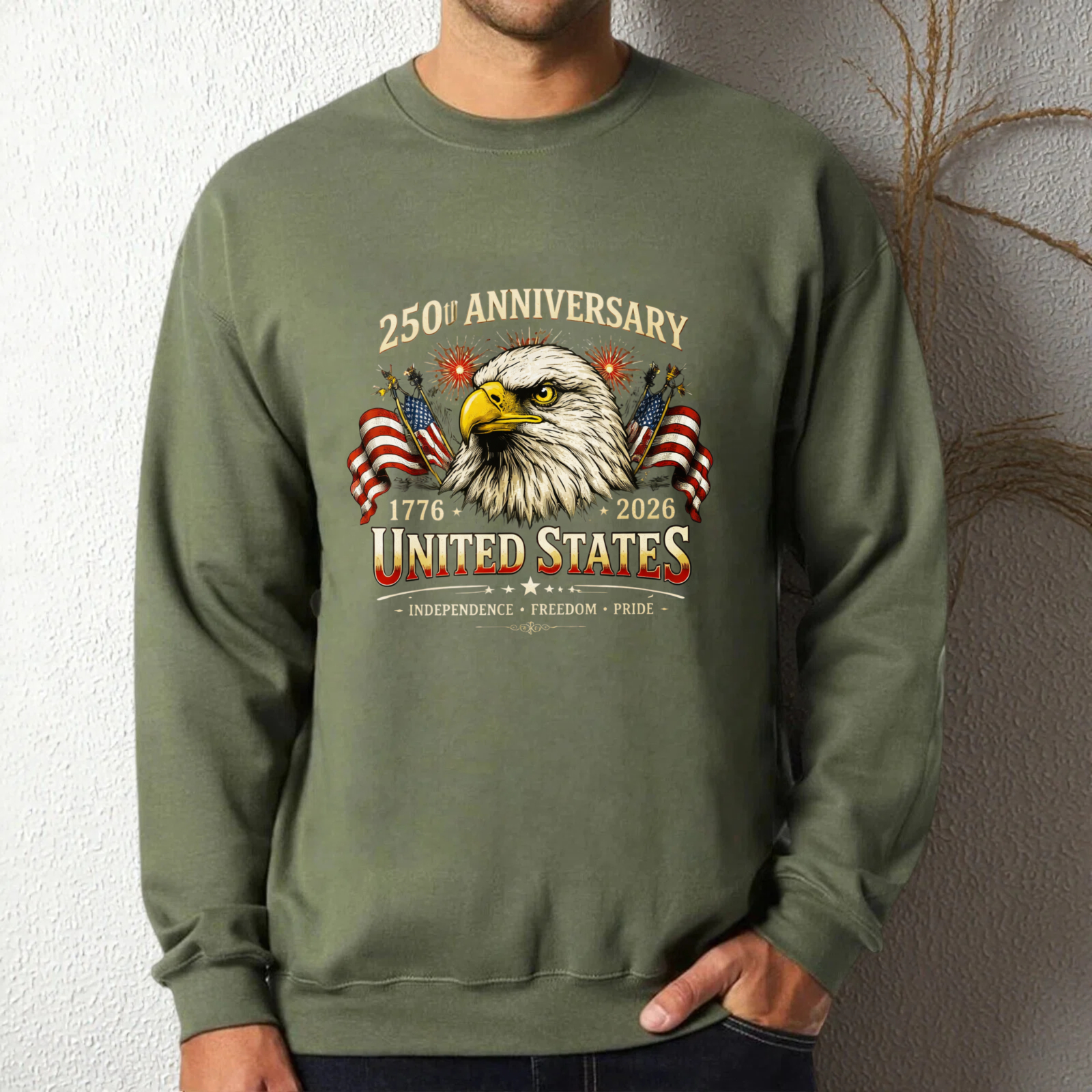 250th Anniversary United States 1776 2026 Independence Freedom Pride Eagle American Flag Sweatshirt