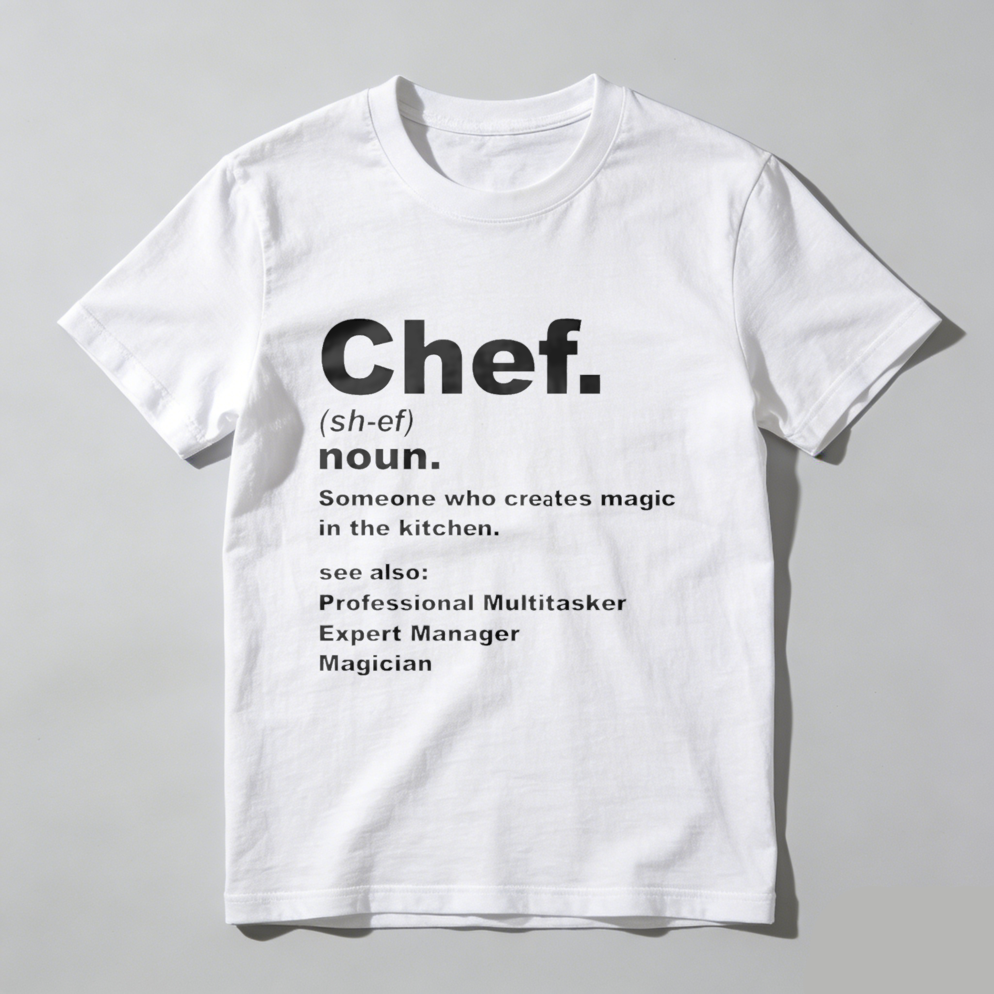 TEECURENT Chef Definition T Shirt Kitchen Magic Professional Multitasker Expert Manager Magician Funny Cooking Gift For Chefs WOMEN