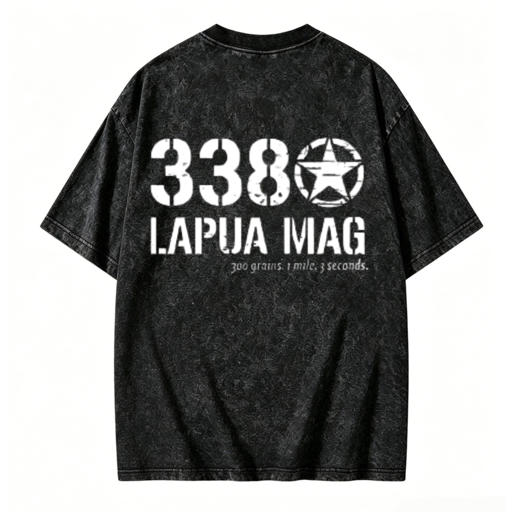 338 Lapua Mag Star Graphic Washed T-shirt