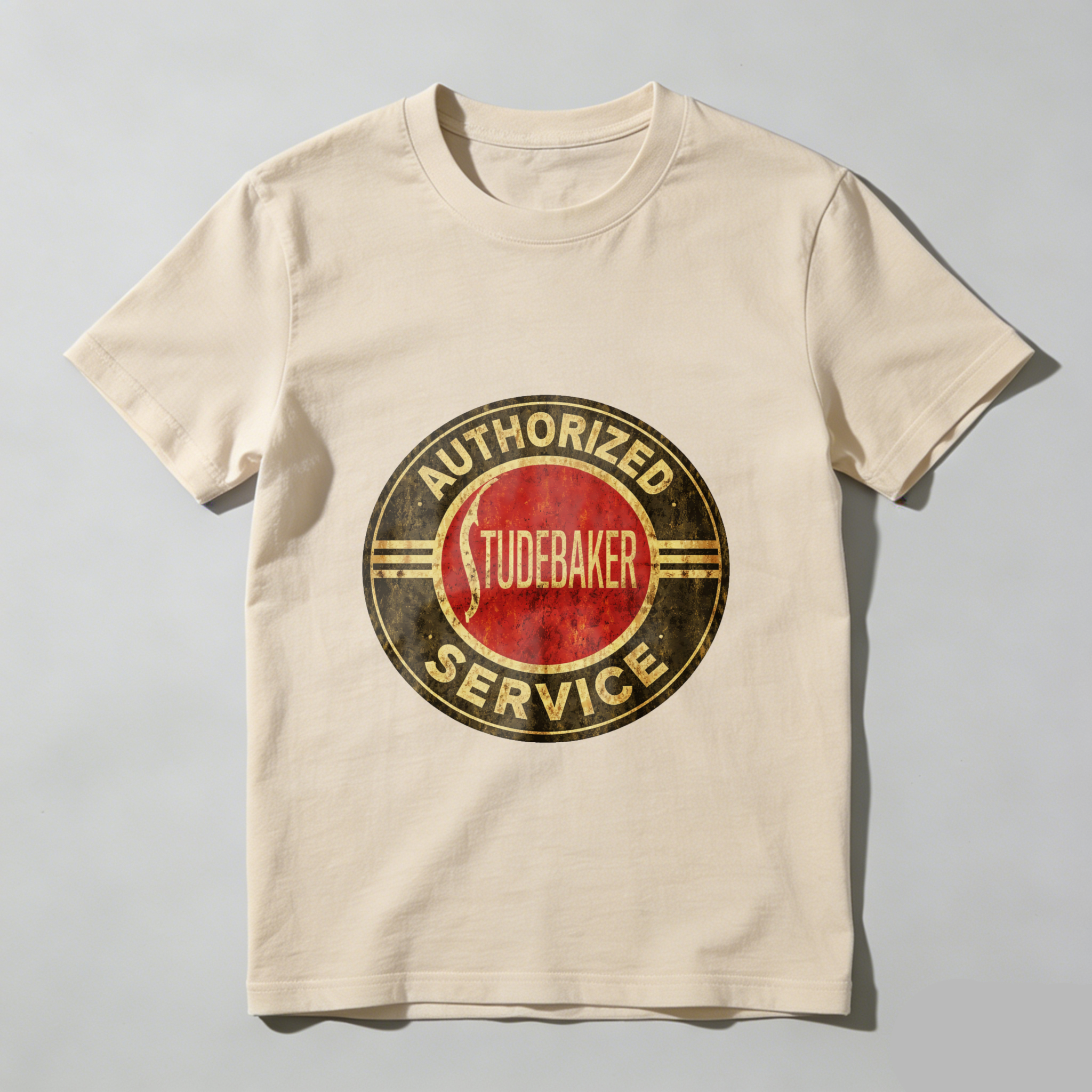 Authorized Studebaker Service Classic Logo T Shirt Vintage Automotive Design Black Cotton Men's Tee