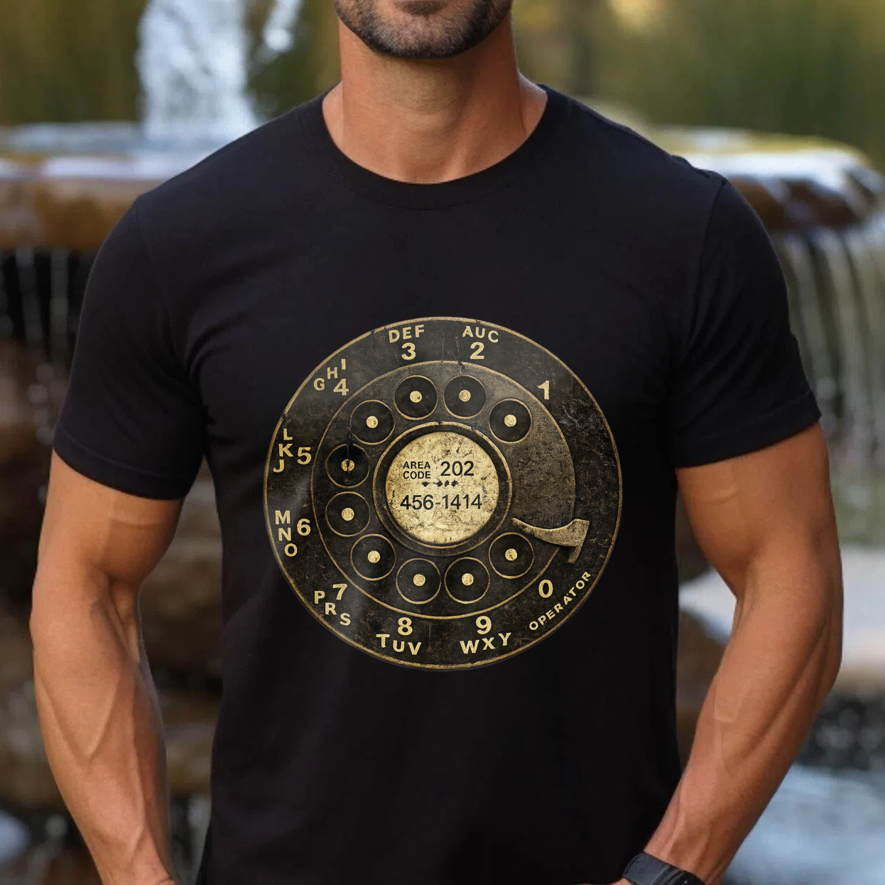Vintage Rotary Phone Dial Design T-Shirt Made In Usa Classic Retro Telephone Graphic Black Cotton Shirt Unisex Casual Wear