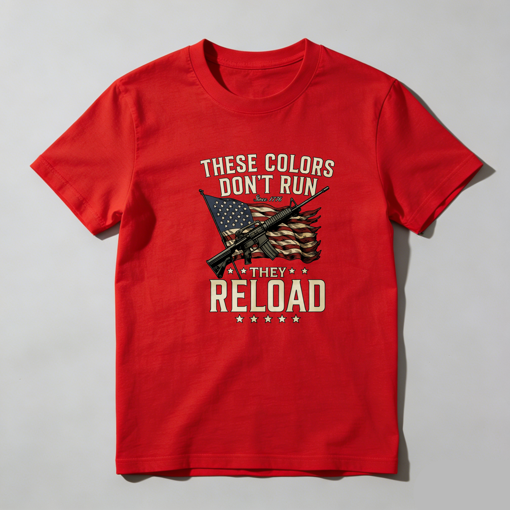 TEECURENT These Colors Don't Run They Reload Pure Cotton Short Sleeve T Shirt-TeeCurent