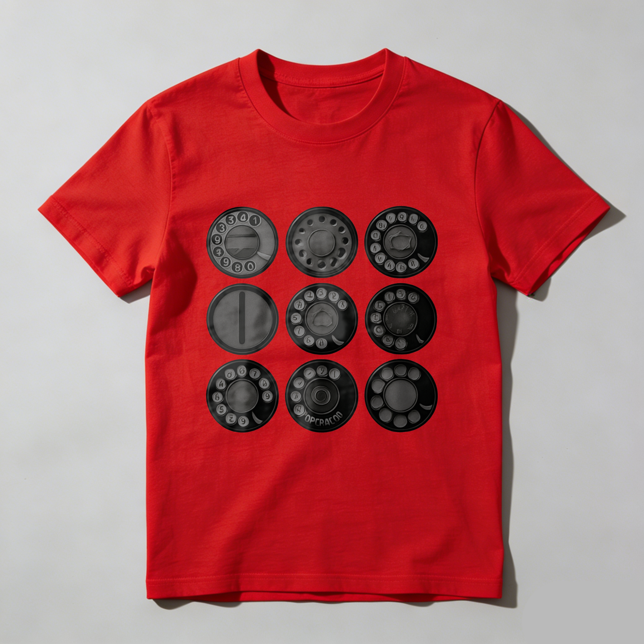 Made In Usa Black T Shirt With Nine White Circles Graphic Design Minimalist Style Unisex Casual Wear