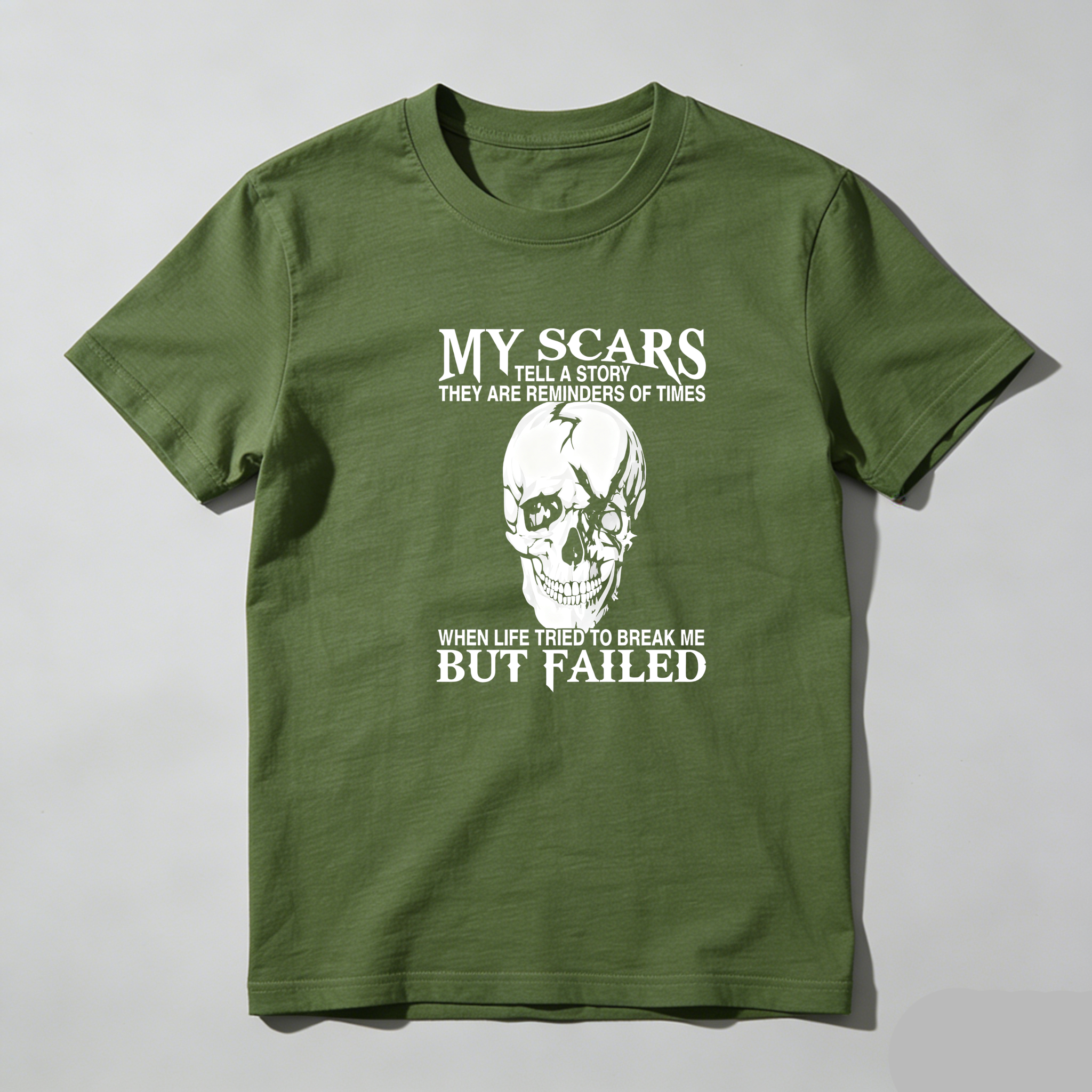 TEECURENT My Scars Tell A Story Pure Cotton Short Sleeve T Shirt-TeeCurent