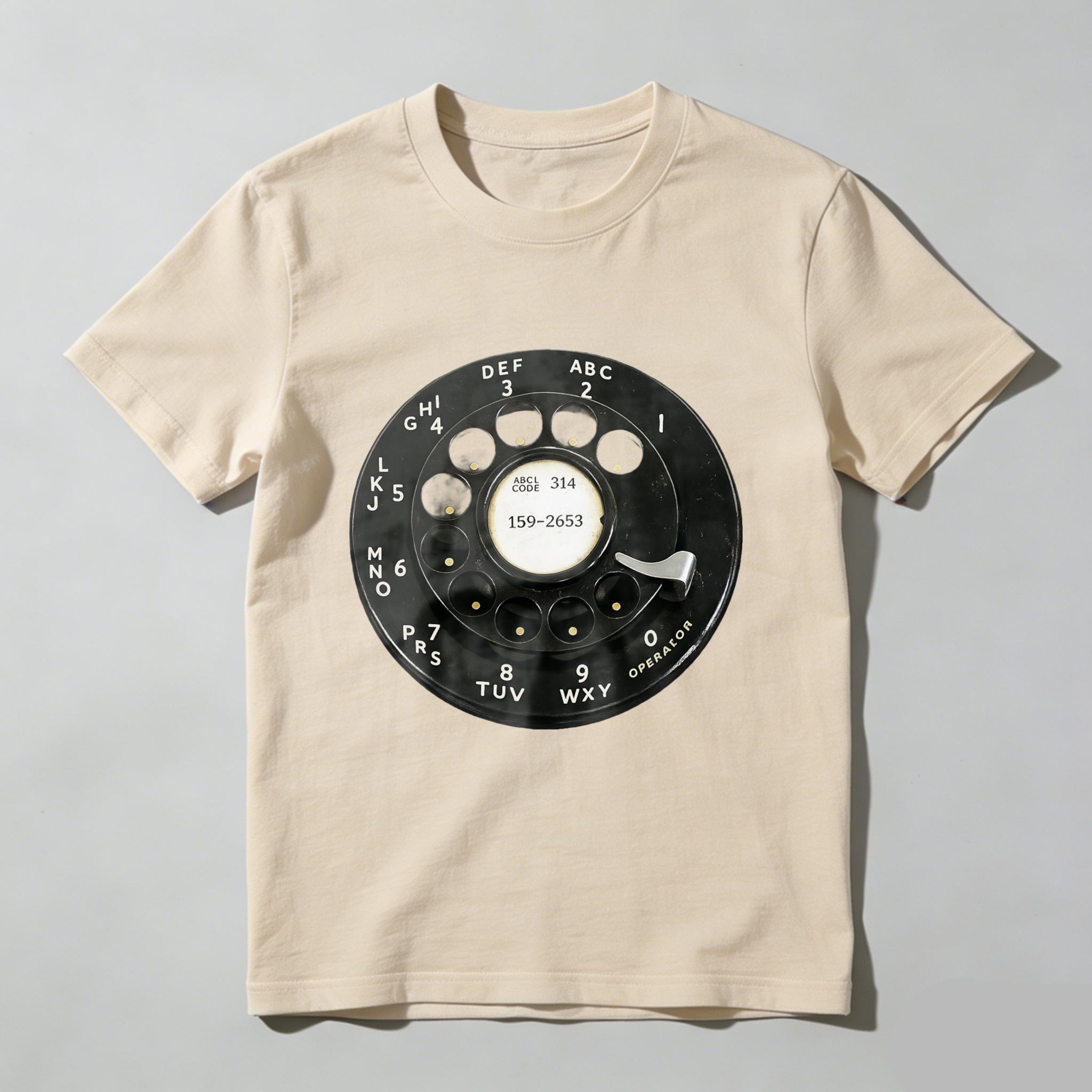 Vintage Rotary Phone Dial Design T Shirt Made In Usa Retro Telephone Graphic Unisex Black Tee