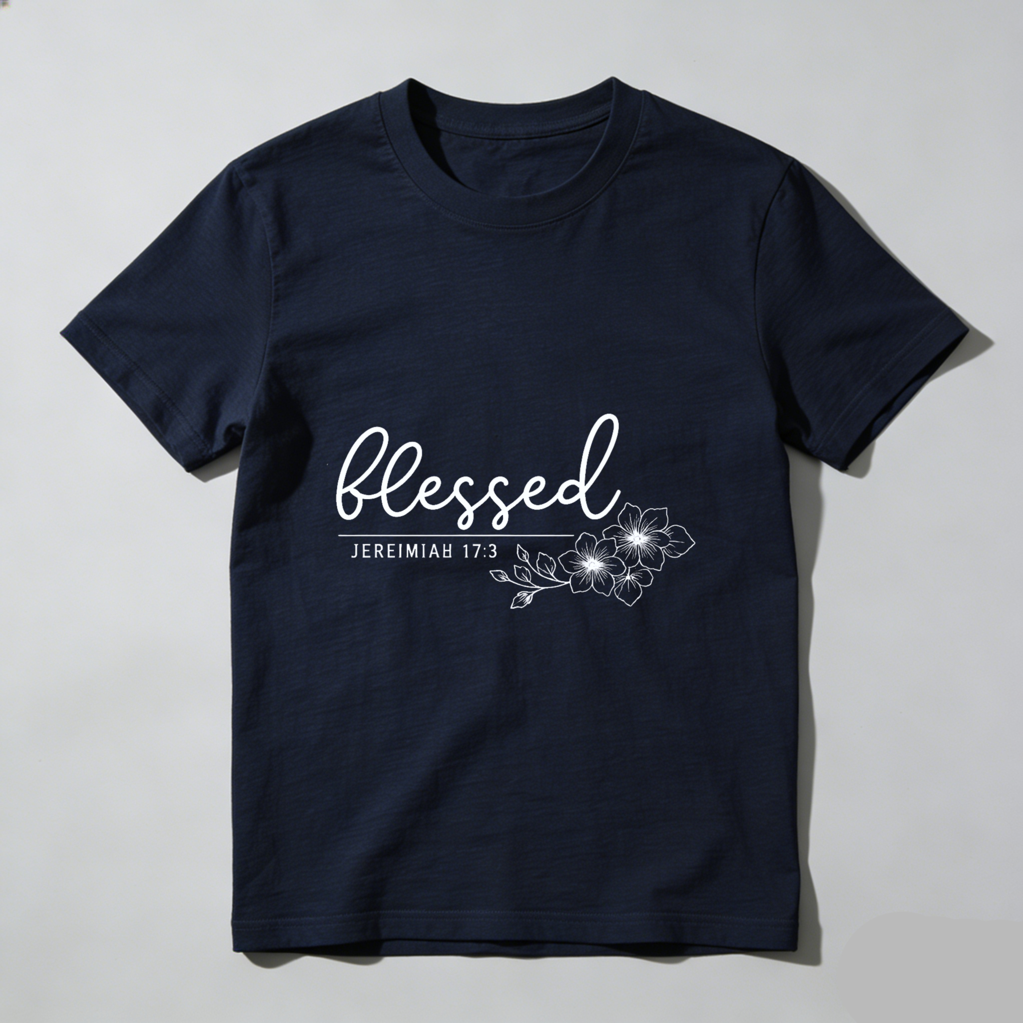 TEECURENT Blessed Jeremiah 17 3 Christian T Shirt With Floral Design For Women And Men Faith Inspired Bible Verse Clothing WOMEN