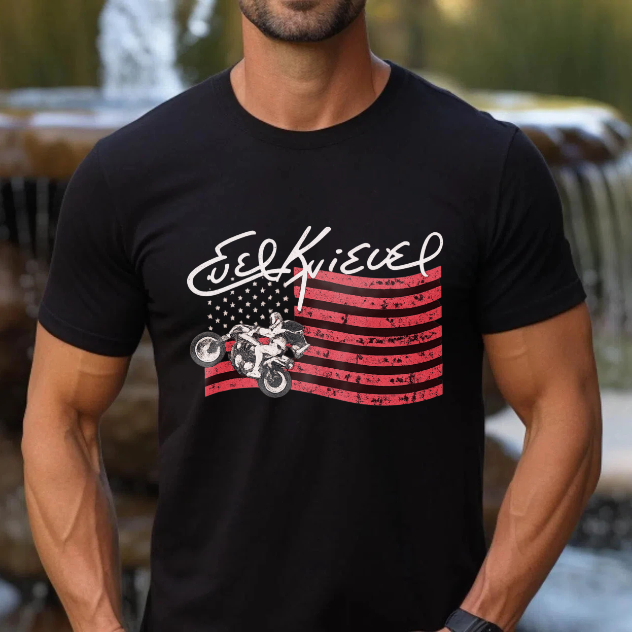 Joe Quieer American Flag Motorcycle T Shirt Made In Usa