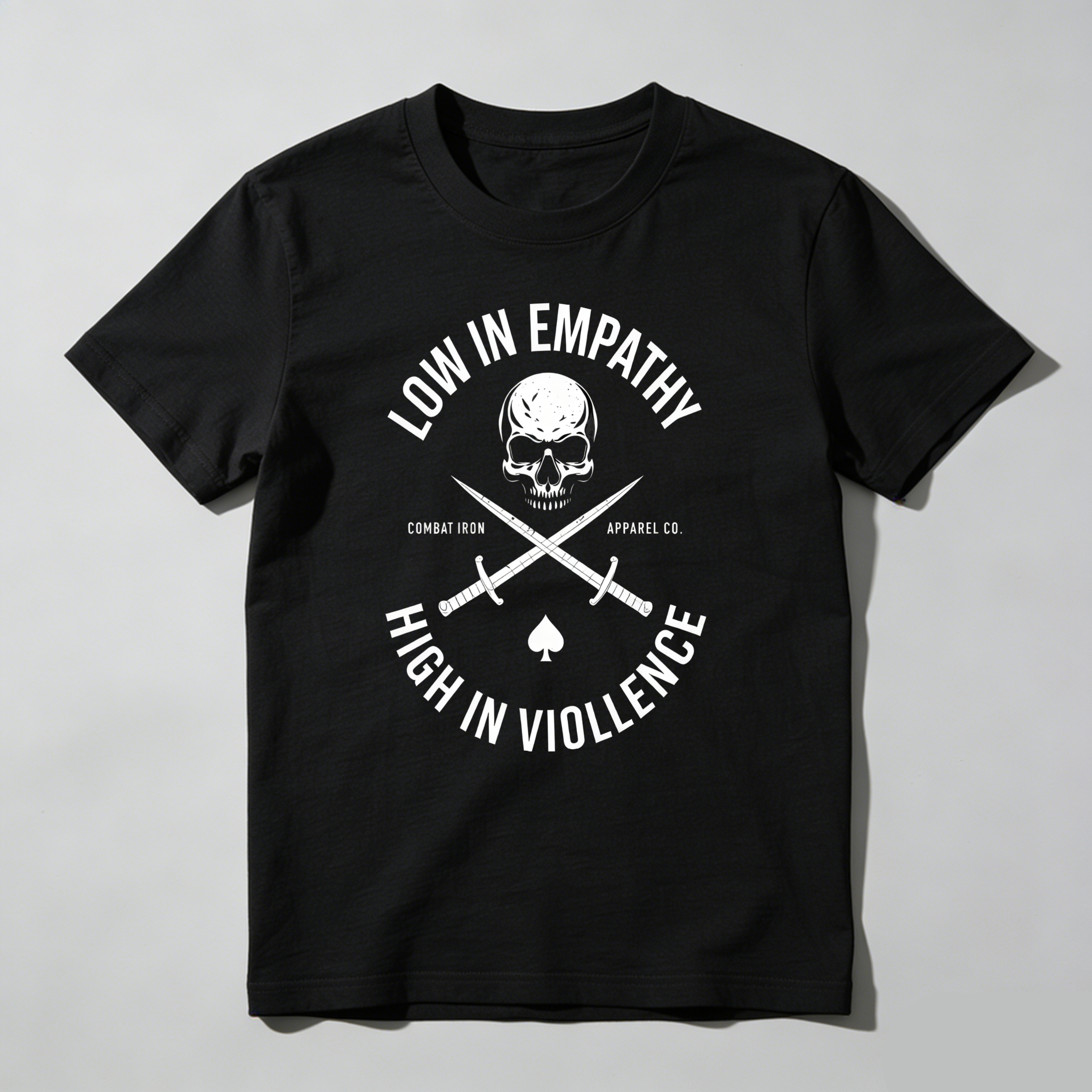 TEECURENT Low In Empathy High In Violence Pure Cotton Short Sleeve T Shirt-TeeCurent