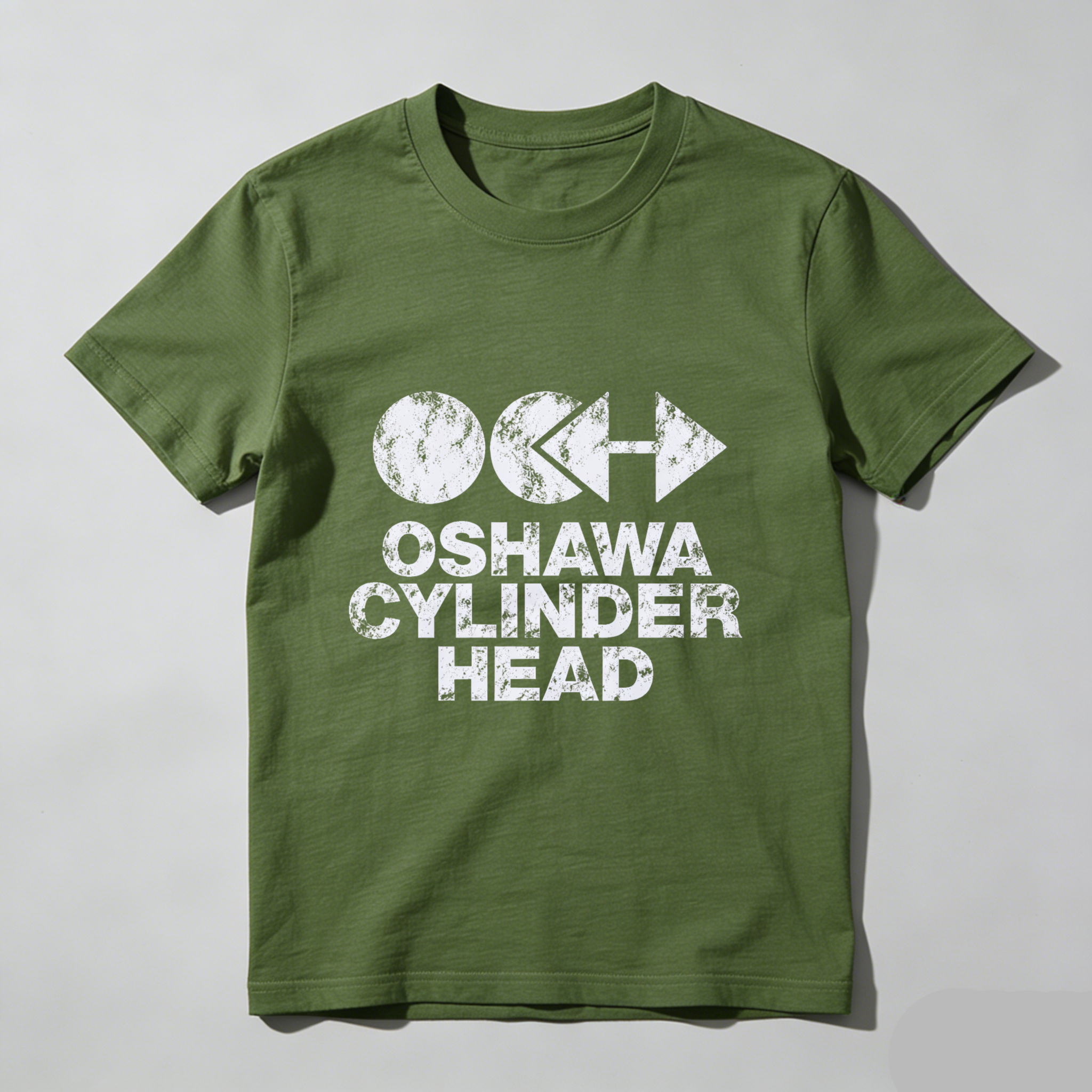 Oshawa Cylinder Head T Shirt Automotive Enthusiast Gift Black Cotton Tee