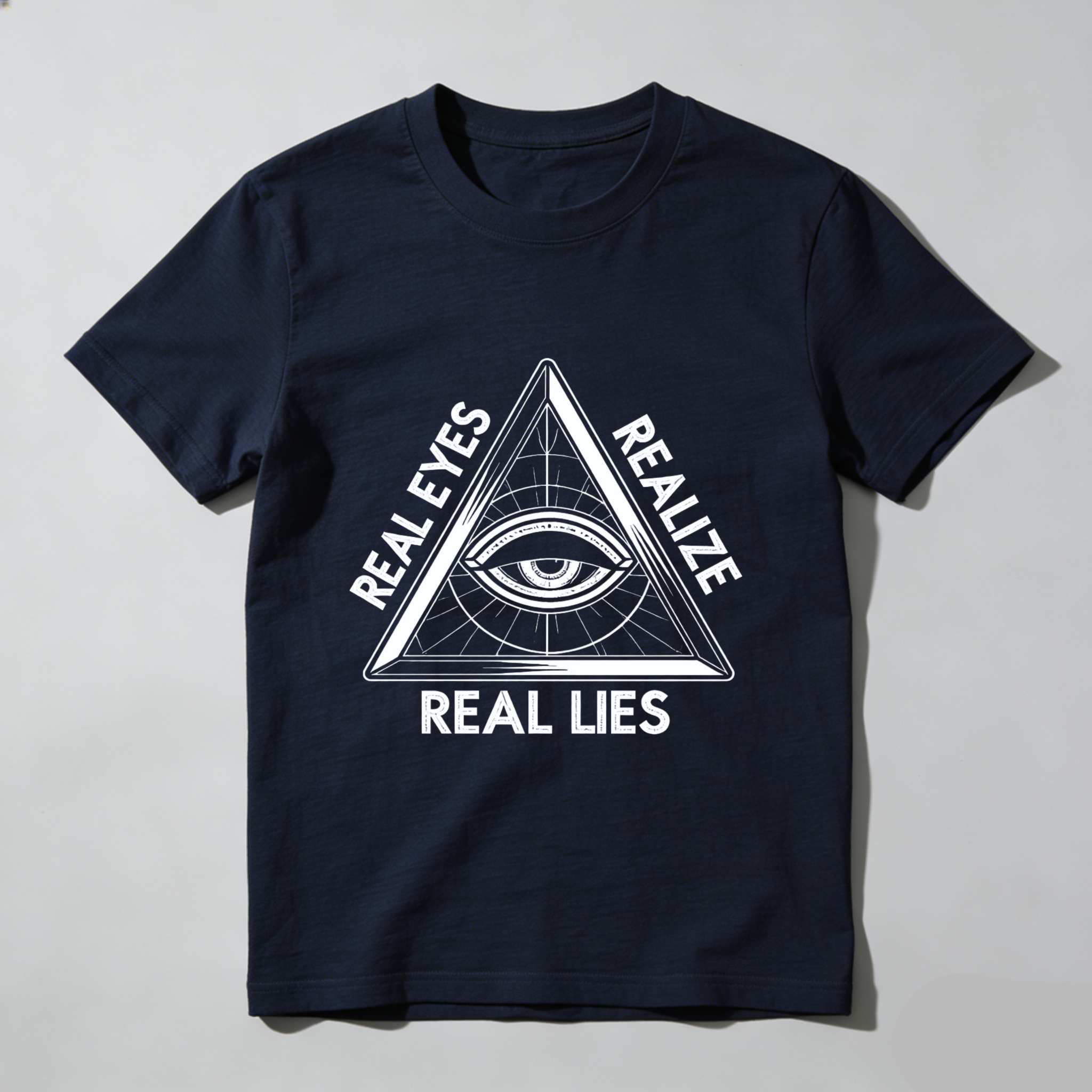 TEECURENT  Real Eyes Realize Real Lies Pyramid Eye Symbol(3) TEECURENT
