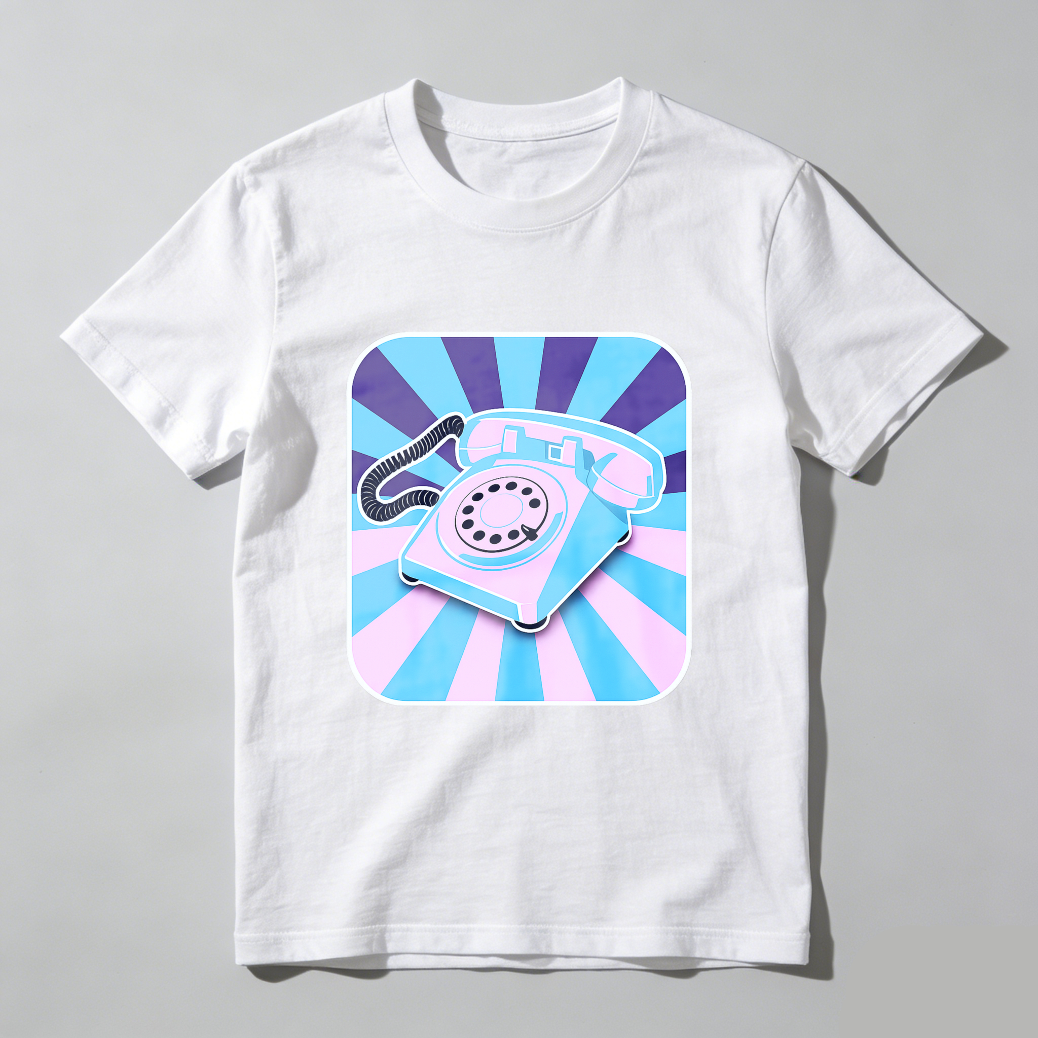 Retro Telephone Graphic T Shirt Made In Usa Vintage Phone Design Unisex Casual Wear