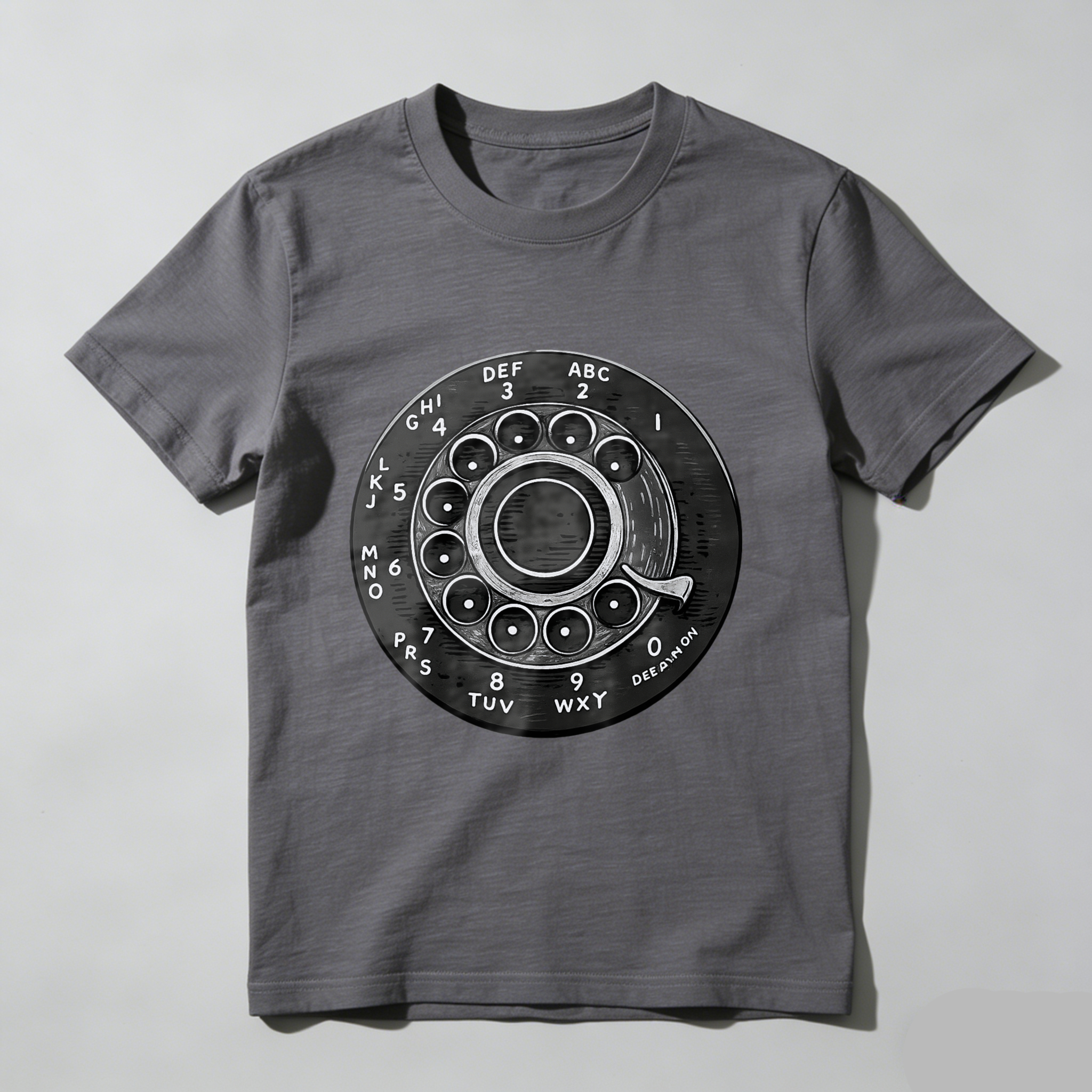 Retro Rotary Dial Phone T-Shirt Vintage Telephone Design Made In Usa Black Unisex Shirt