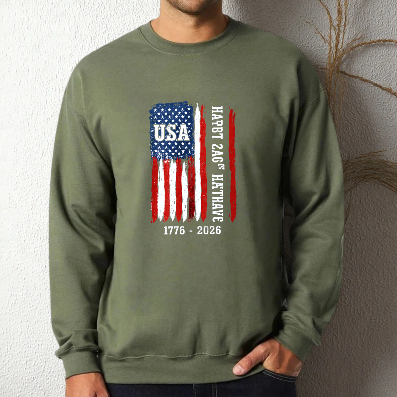 Usa Flag Sweatshirt Happy 240th Birthday 1776 2026 American Independence Day Celebration Crewneck Pullover