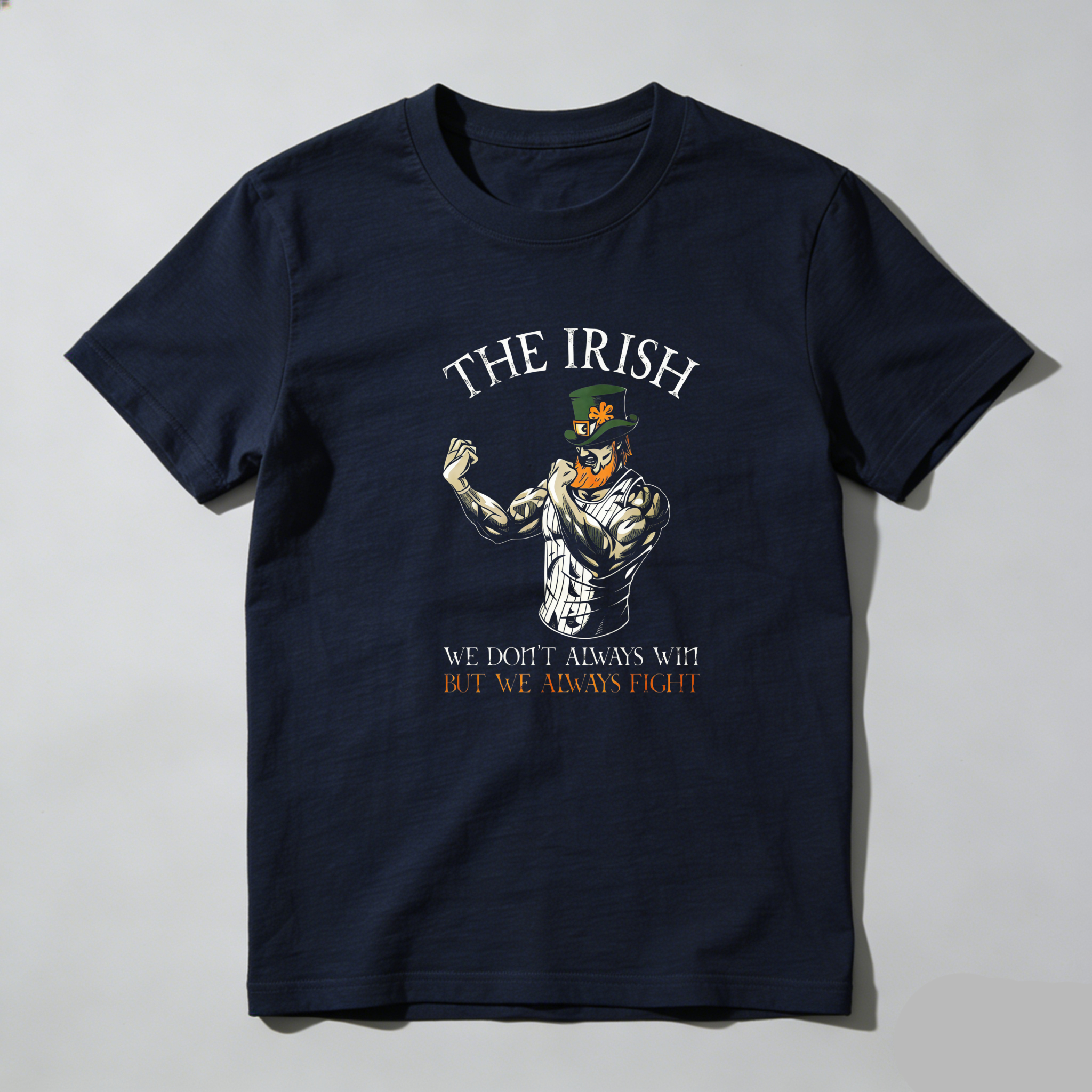 TEECURENT Irish Warrior Fighting Spirit Pure Cotton Short Sleeve T-Shirt-TeeCurent