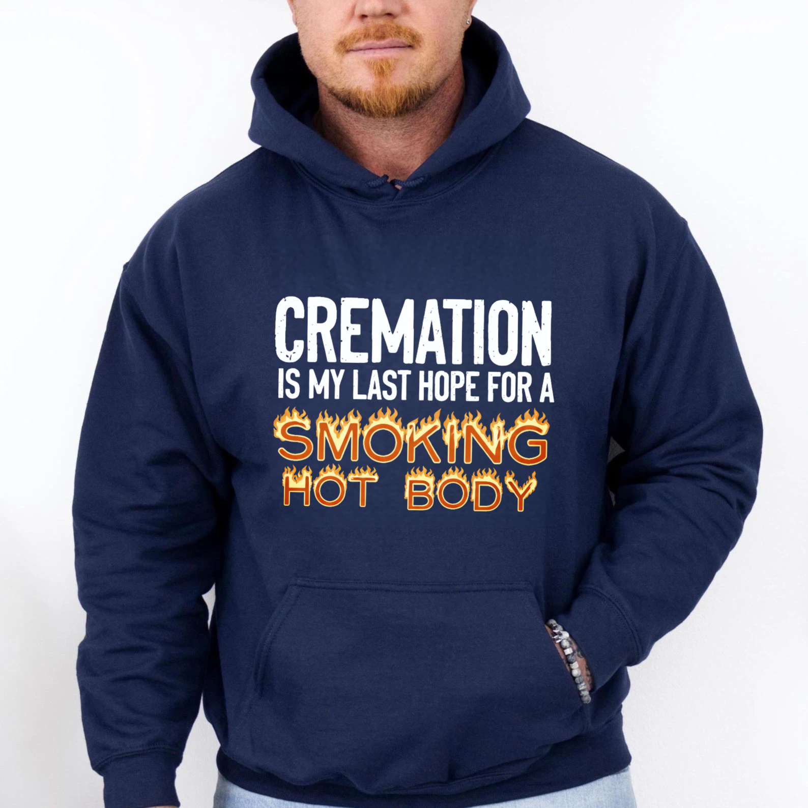TEECURENT Gildan Cremation Is My Last Hope For A Smoking Hot Body Hoodie Sweatshirt Funny Sarcastic Humor Gift For Men Women Unisex Casual Wear