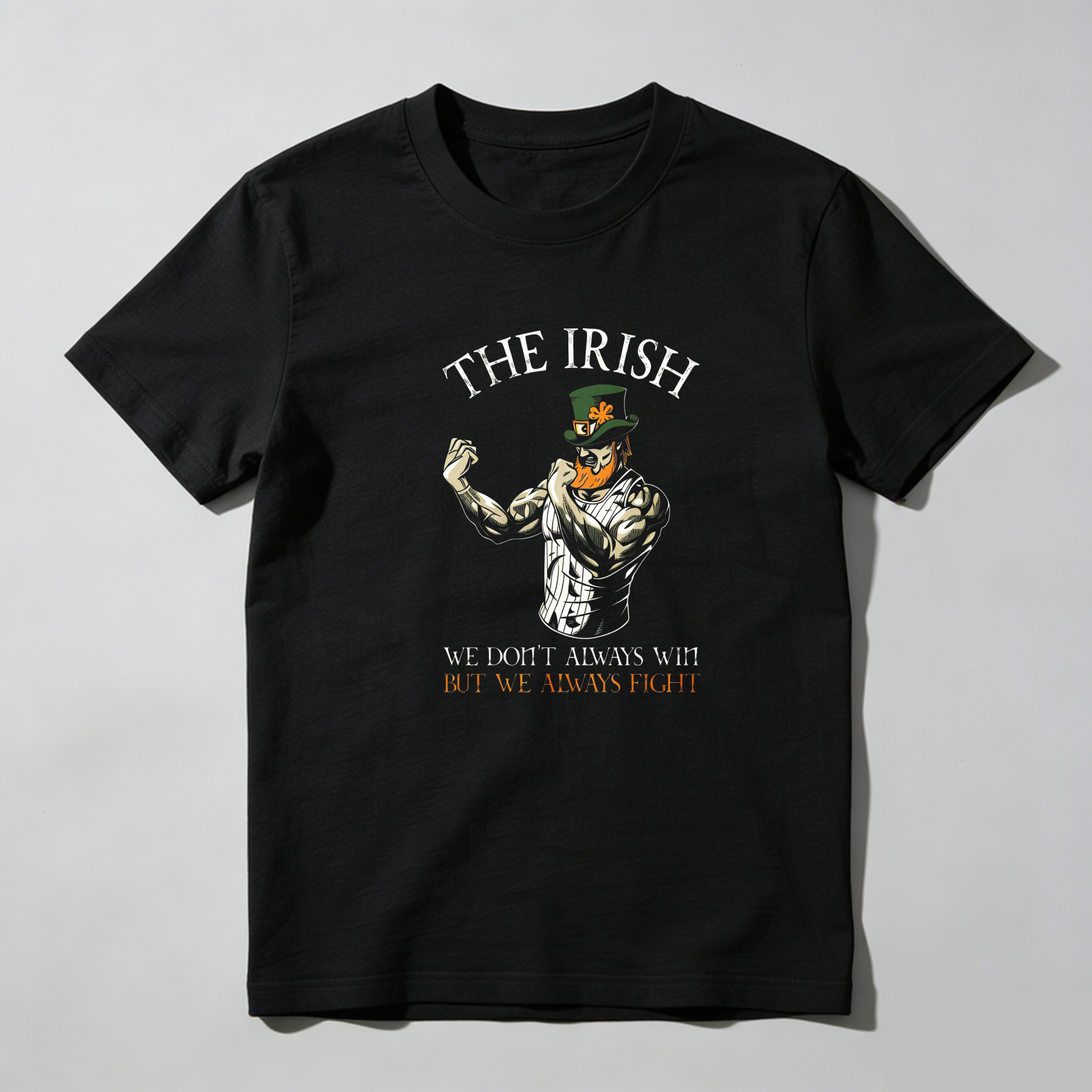 TEECURENT Irish Warrior Fighting Spirit Pure Cotton Short Sleeve T-Shirt-TeeCurent
