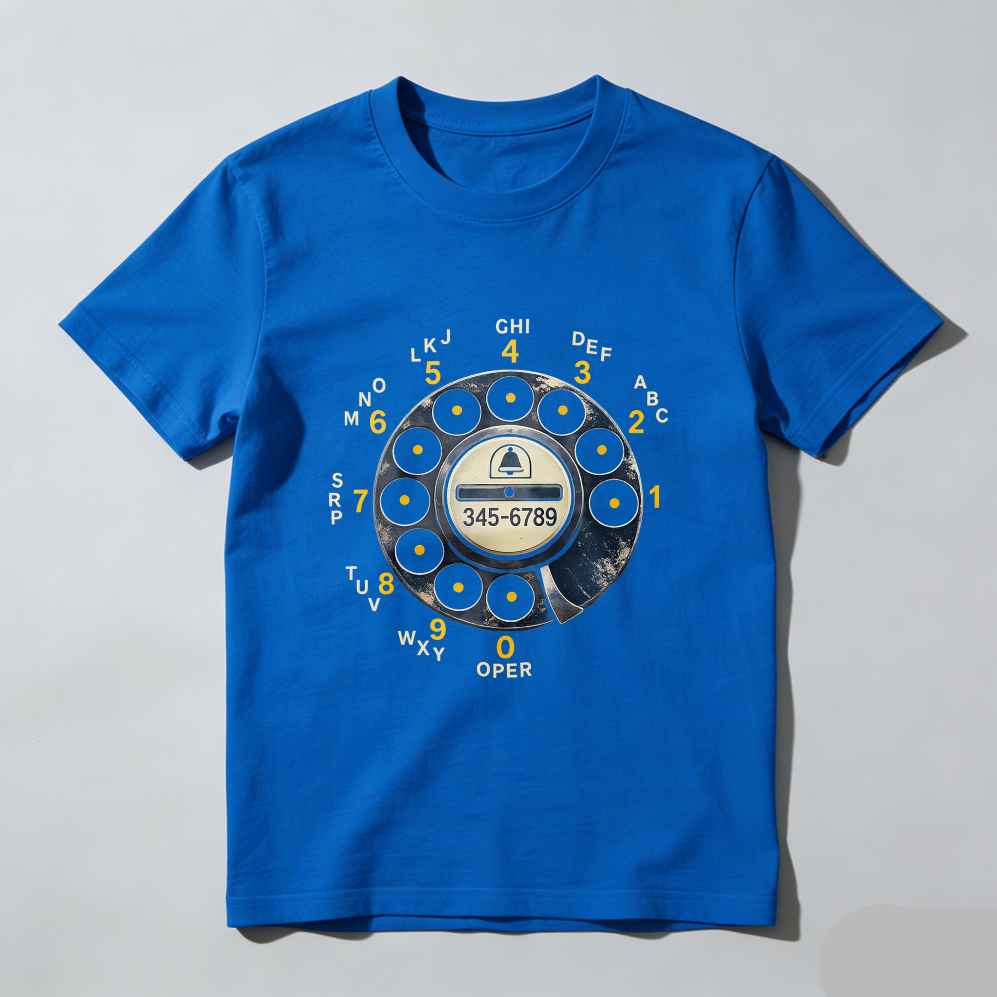 Vintage Rotary Dial Phone T-Shirt Made In Usa Retro Telephone Design Black Cotton Shirt Unisex Classic Style Gift For Tech Enthusiasts
