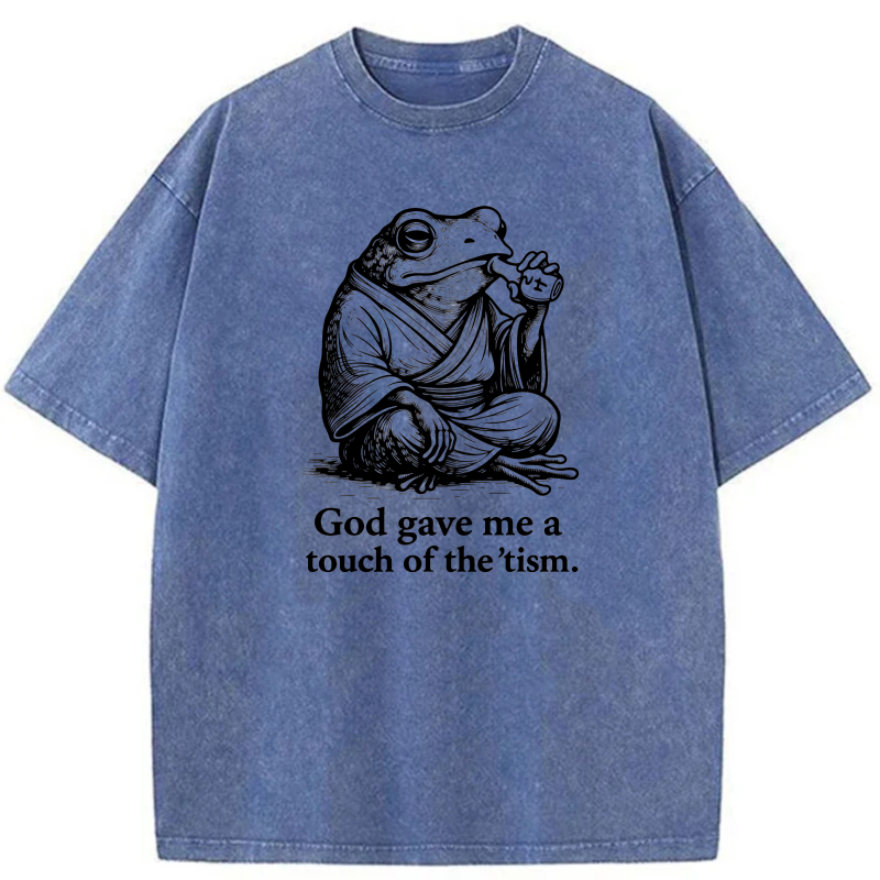 Frog In Meditation Pose With Text tshirt 100% cotton