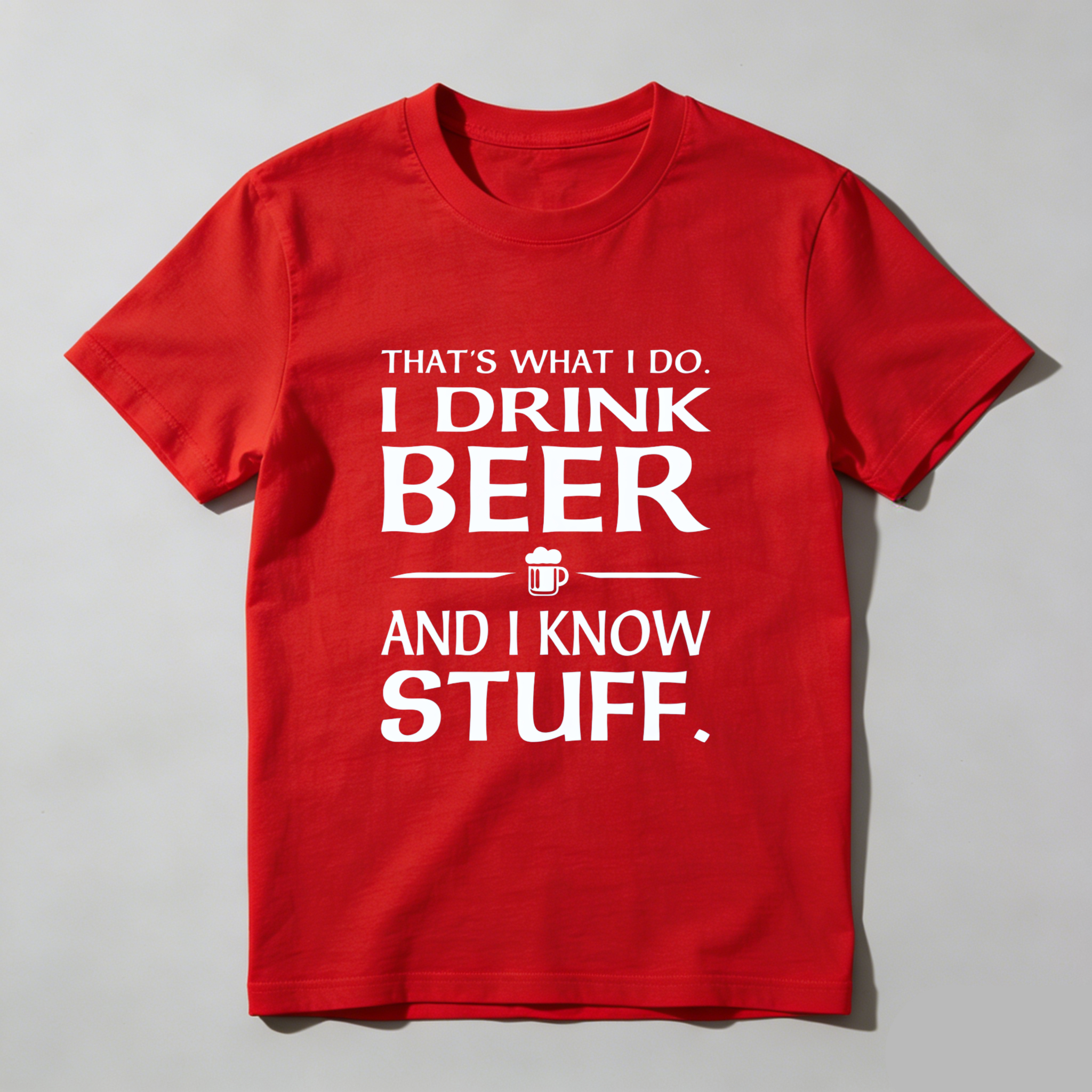 TEECURENT That's What I Do I Drink Beer And I Know Stuff T-Shirt WOMEN